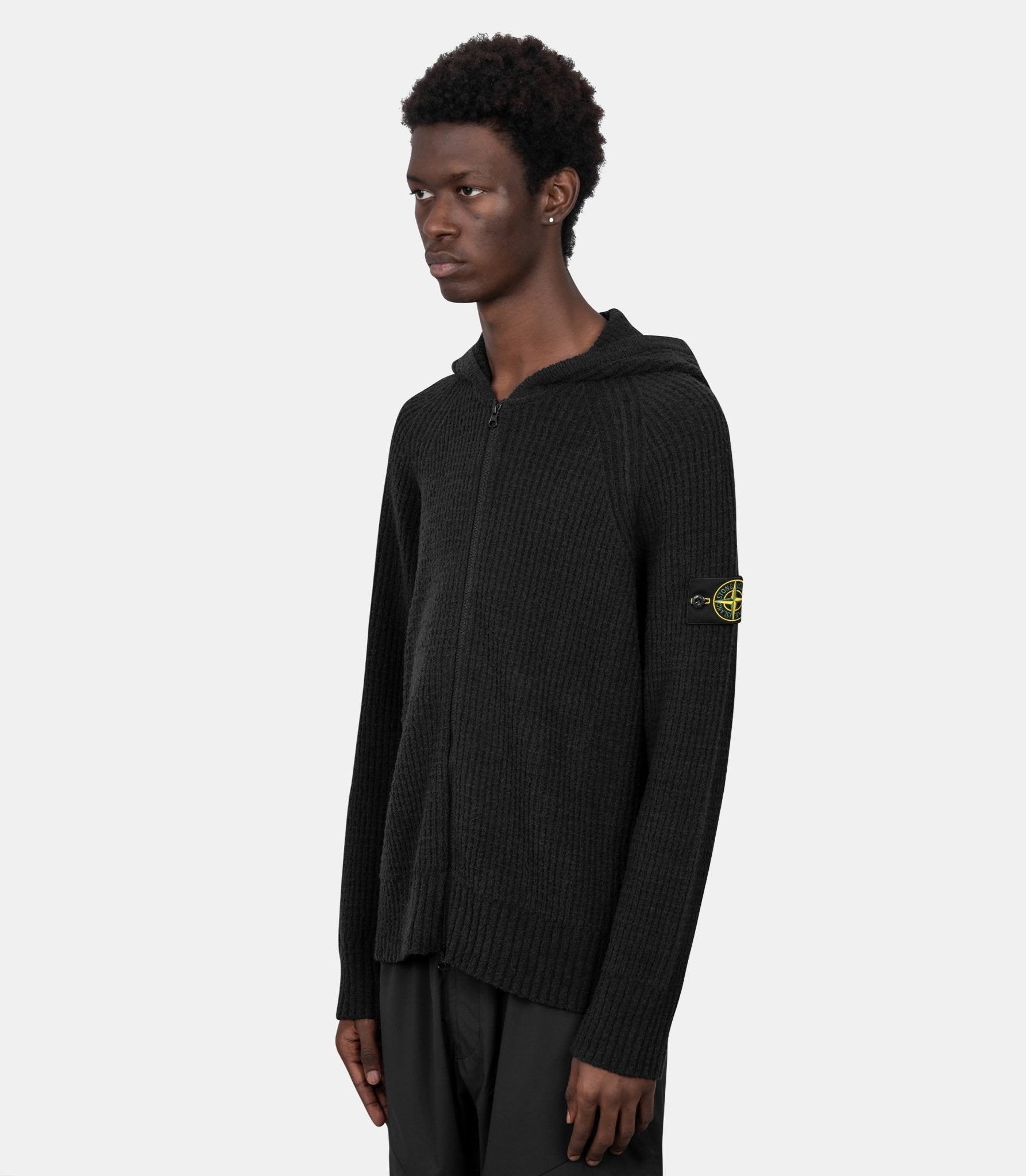 Hoodie zippé full rib coton bouclé-L2S155100005S0N17-V0029-S-Stone island