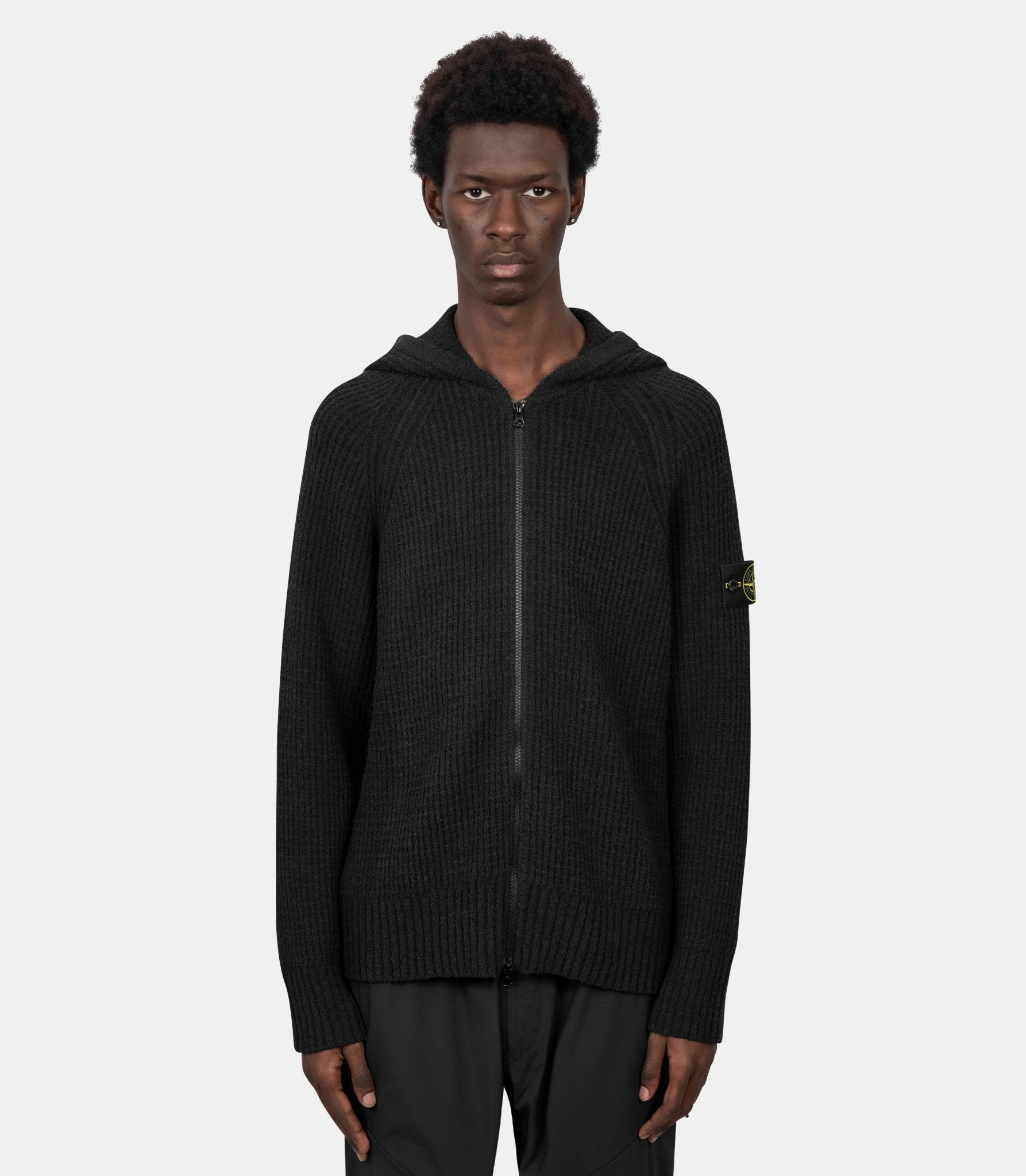 Hoodie zippé full rib coton bouclé-L2S155100005S0N17-V0029-S-Stone island