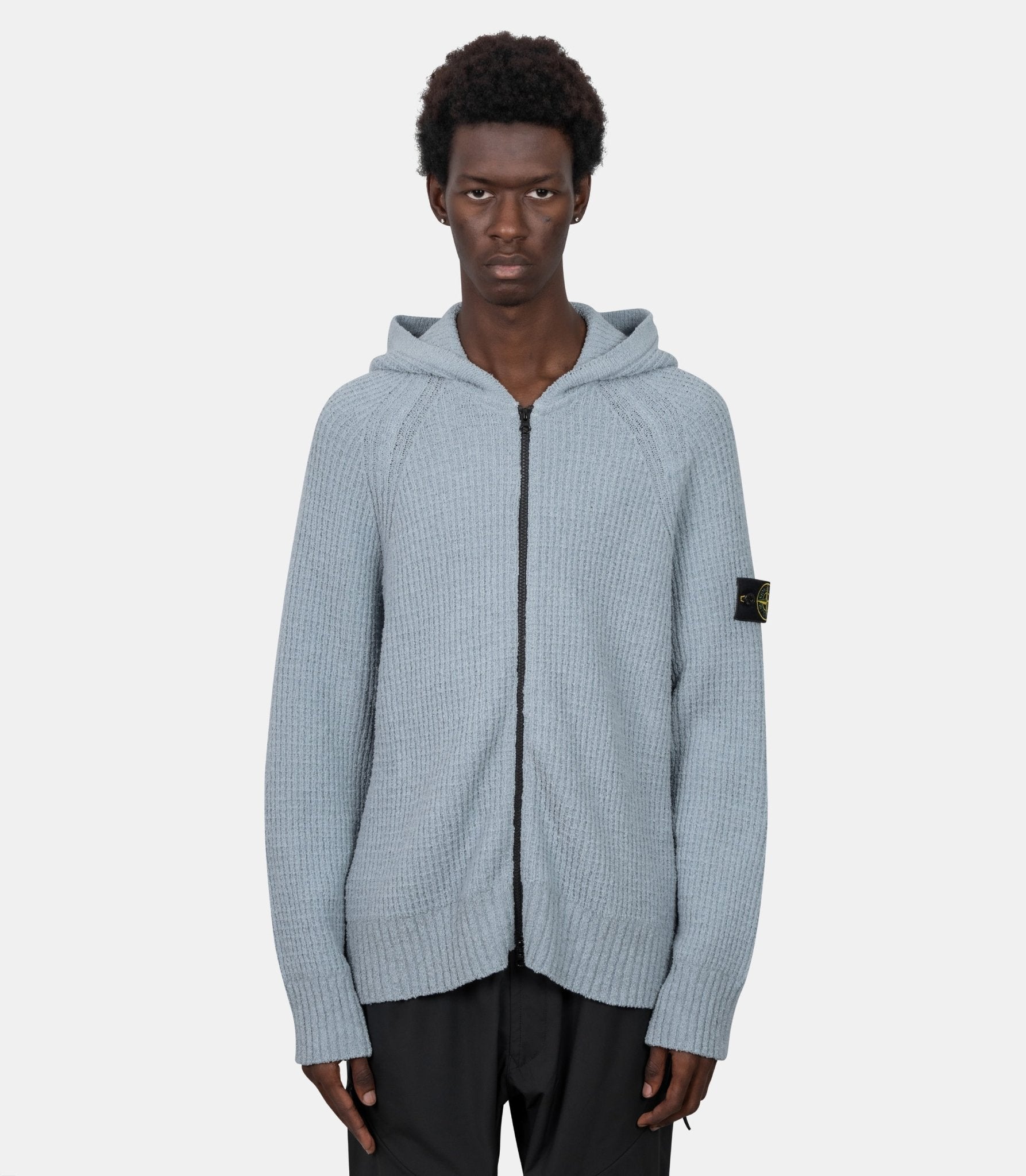 Hoodie zippé full rib coton bouclé-L2S155100005S0N17-V0049-S-Stone island