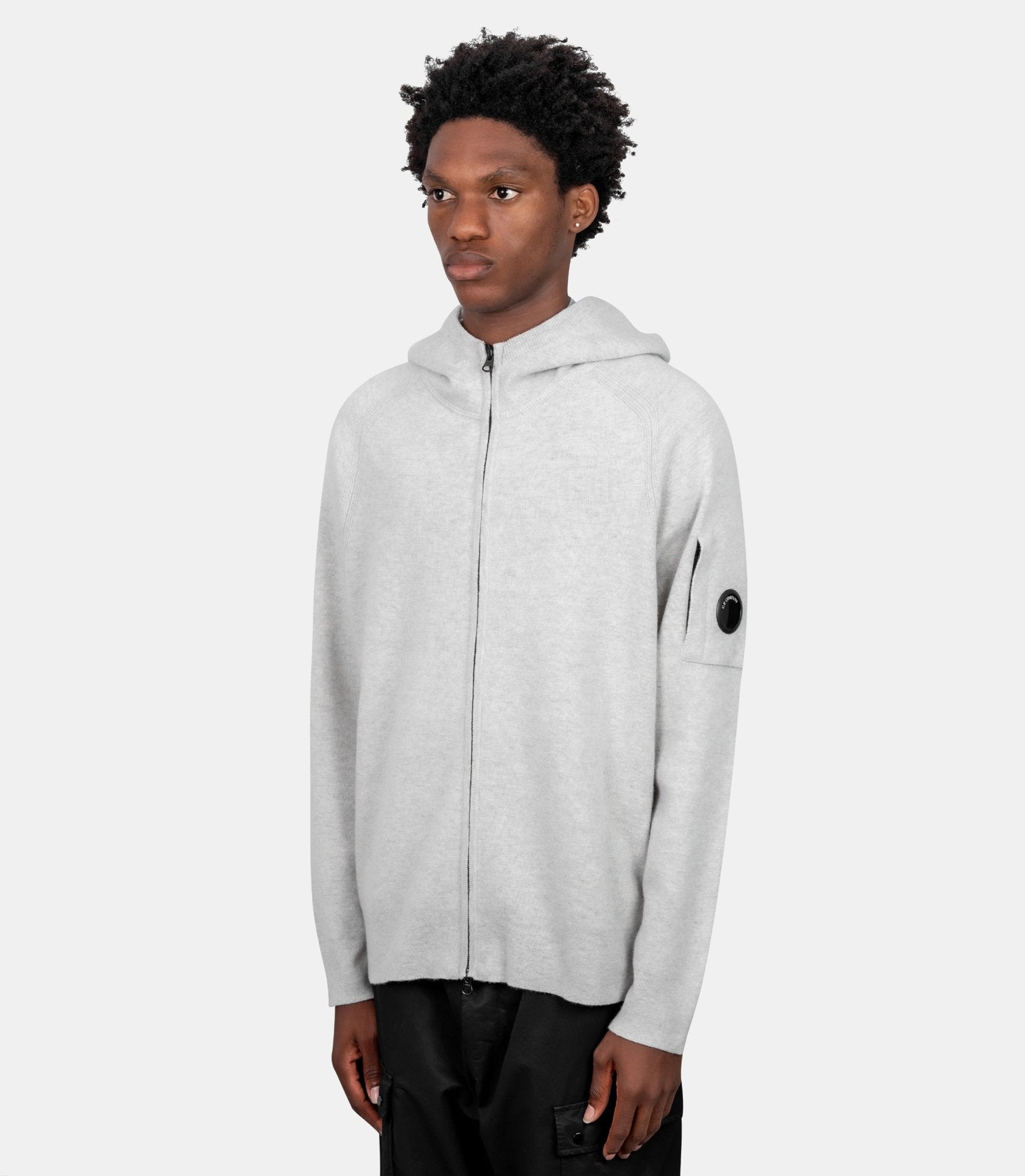 Hoodie zippé grs lambswool-21CMKN097A-110149A-M13-S-C.p. company