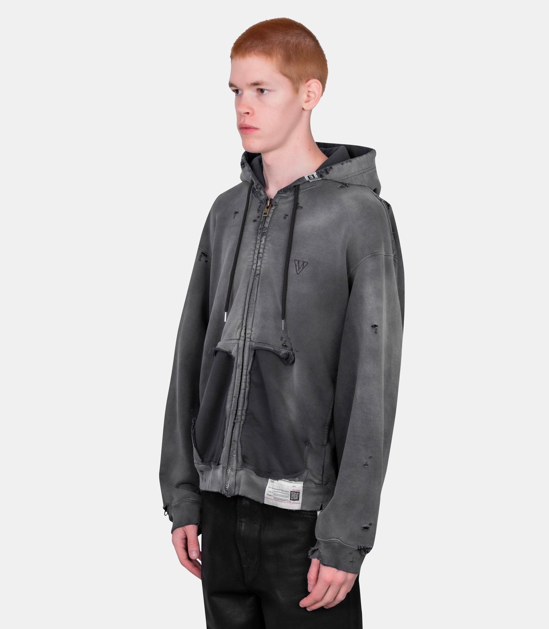 Hoodie zippé - A15PK551-BLACK-44 - Mihara yasuhiro