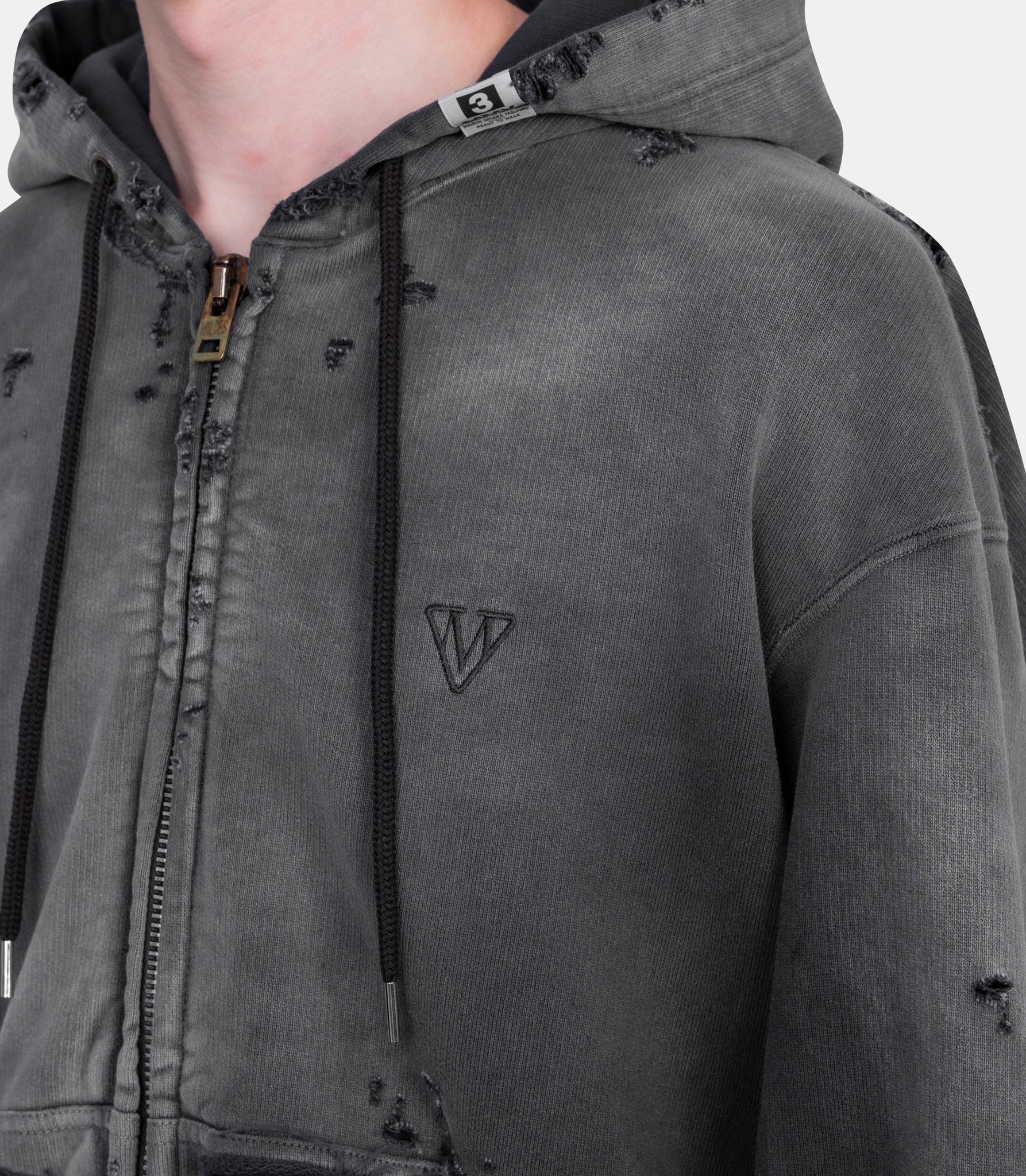 Hoodie zippé - A15PK551-BLACK-44 - Mihara yasuhiro