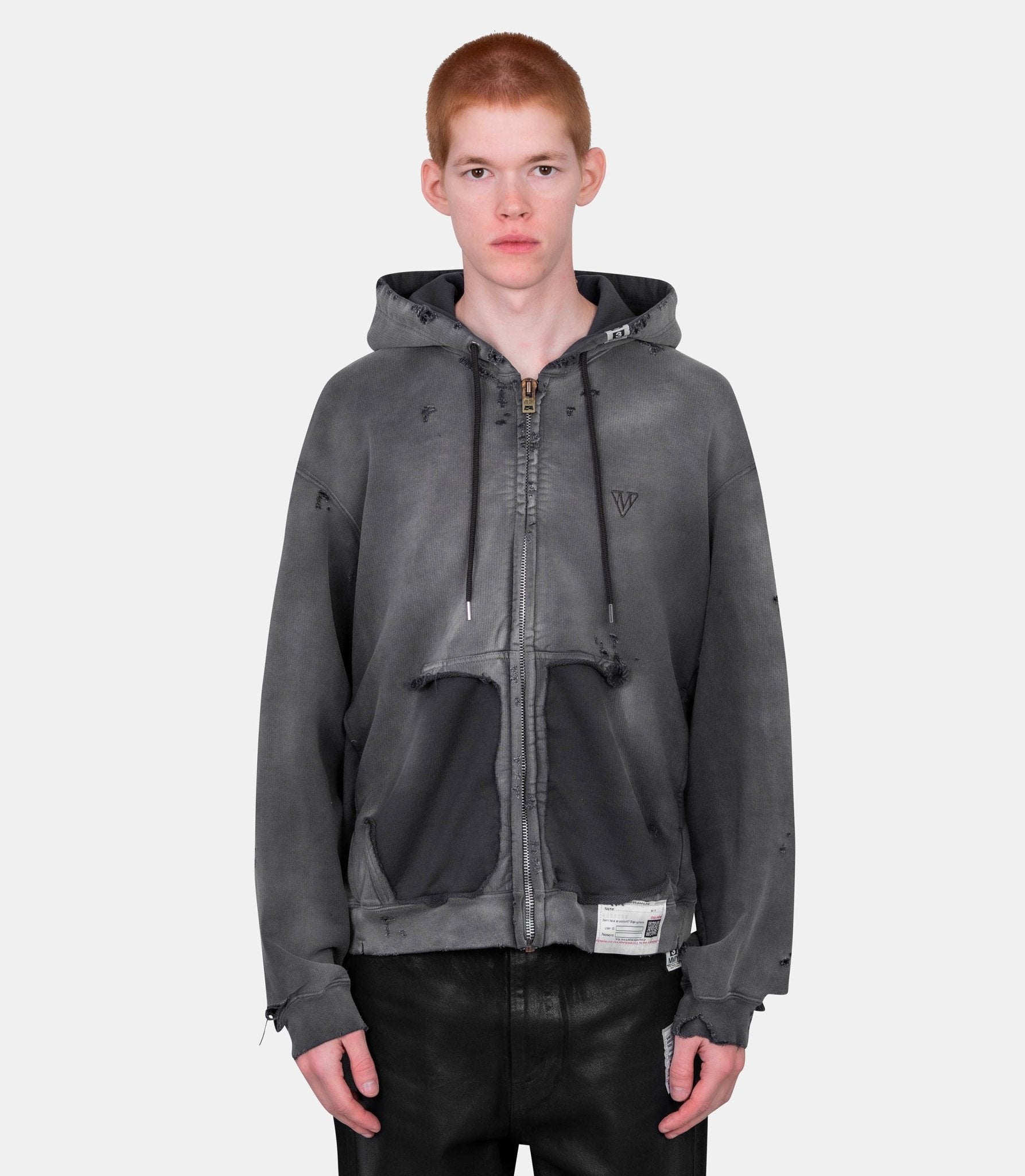 Hoodie zippé - A15PK551-BLACK-44 - Mihara yasuhiro