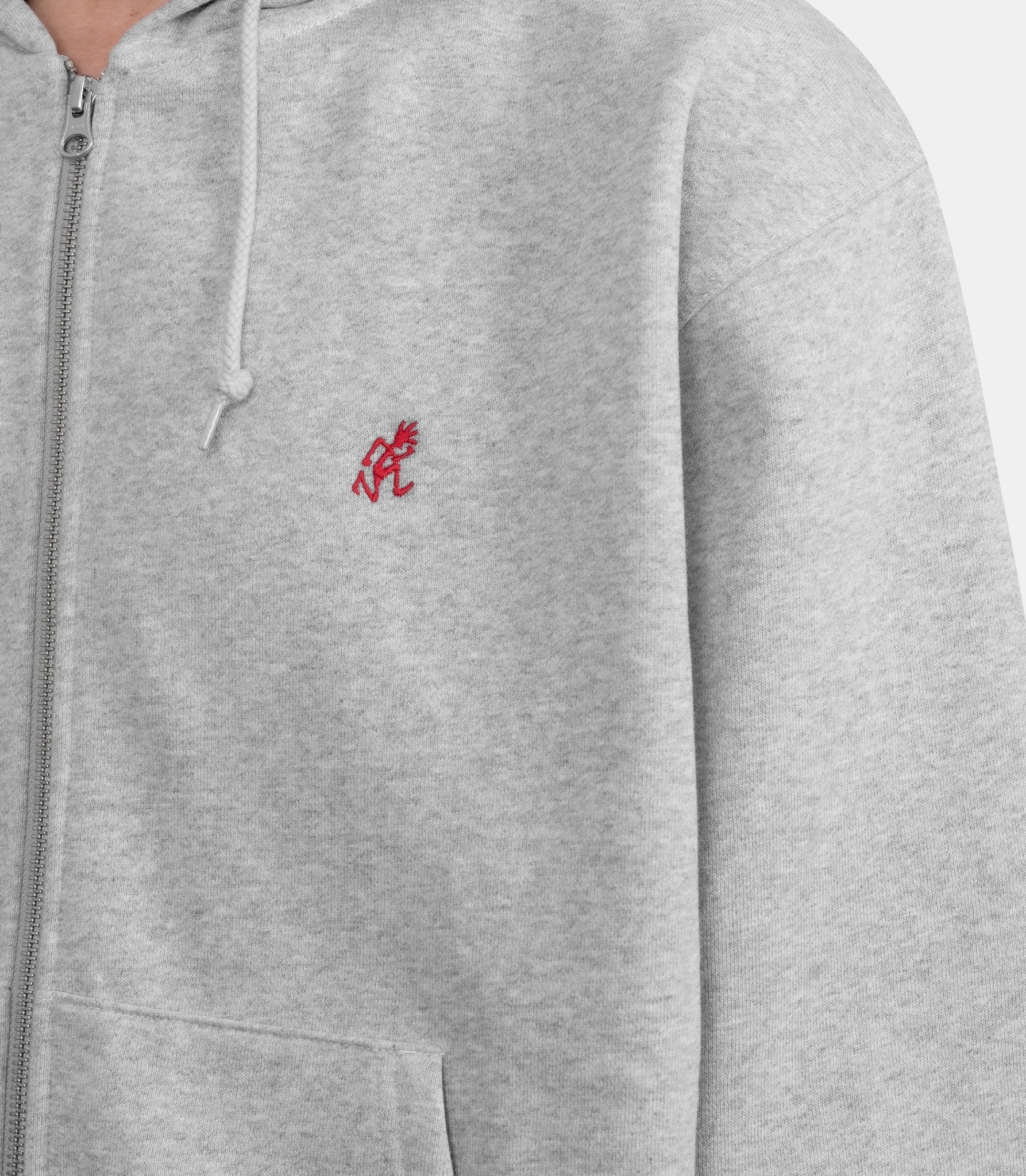 Hoodie zippé one point - G310-FT-heathergrey-S - Gramicci