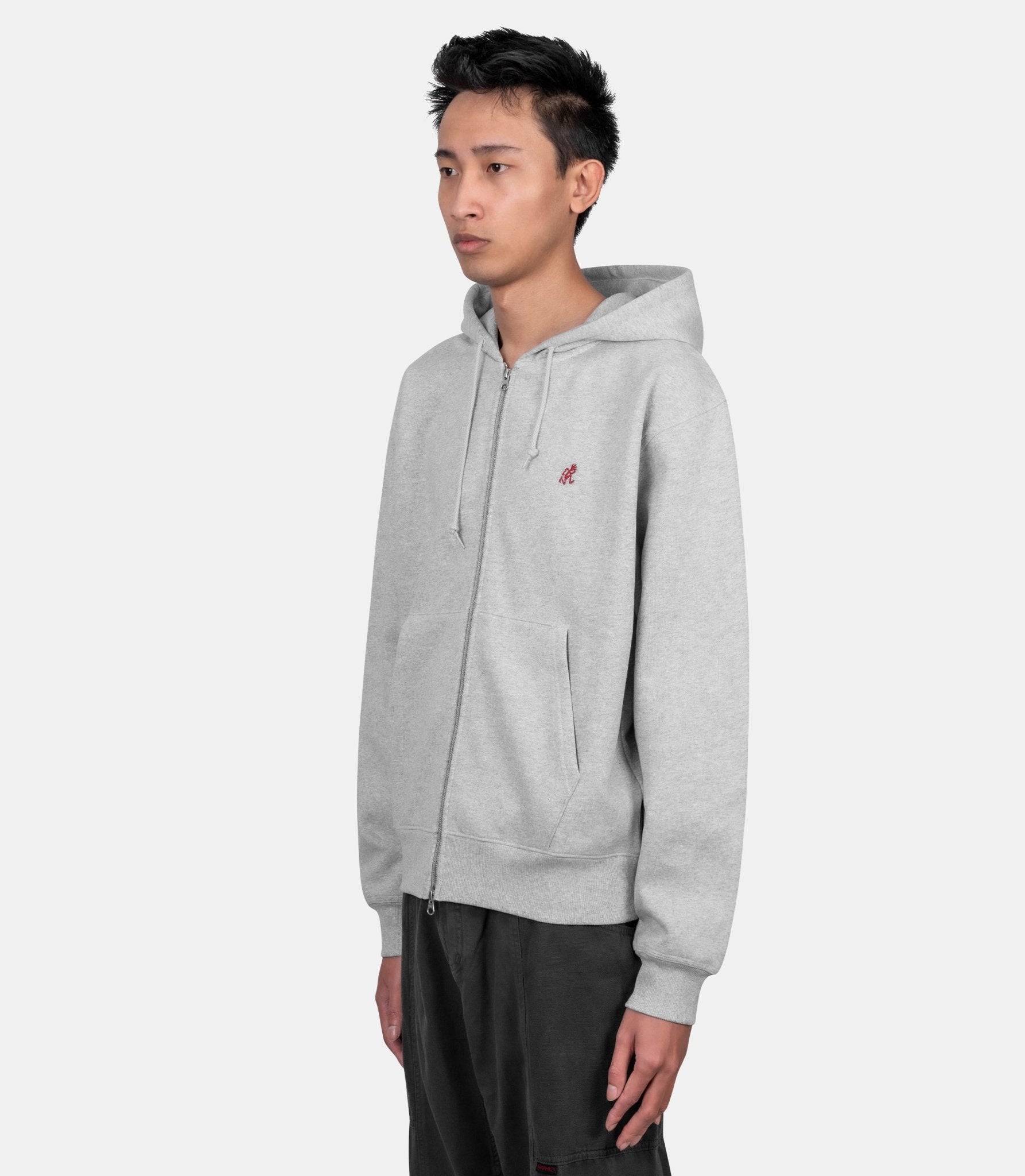 Hoodie zippé one point - G310-FT-heathergrey-S - Gramicci