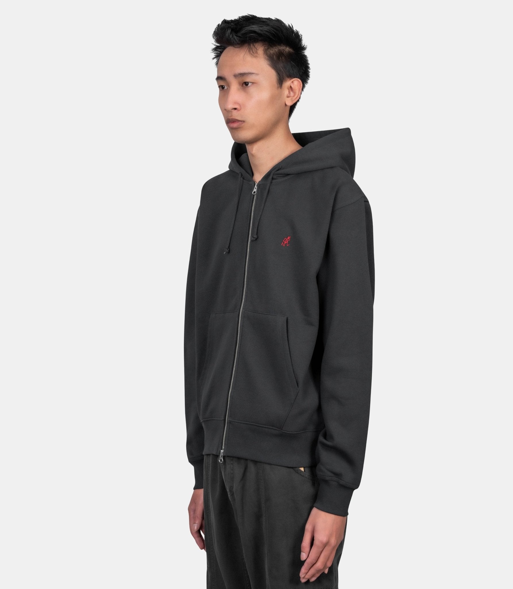 Hoodie zippé one point - G310-FT-vintageblack-S - Gramicci