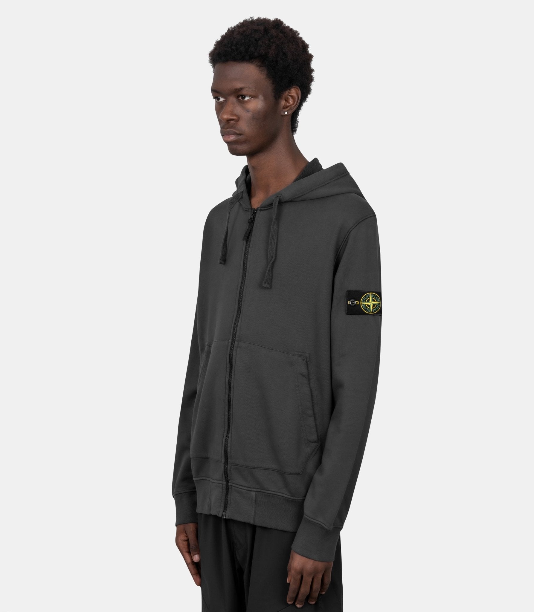 Hoodie zippé organic cotton fleece-L2S156100061S0051-V0062-S-Stone island