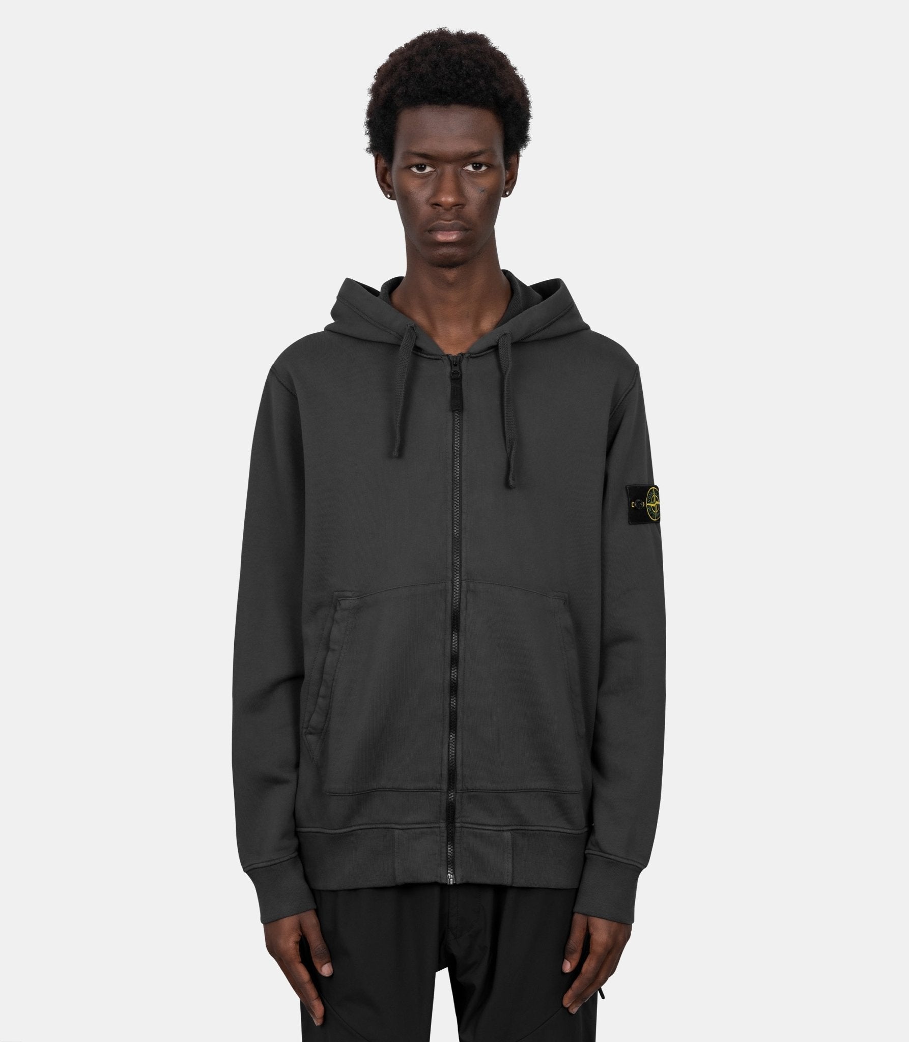 Hoodie zippé organic cotton fleece-L2S156100061S0051-V0062-S-Stone island