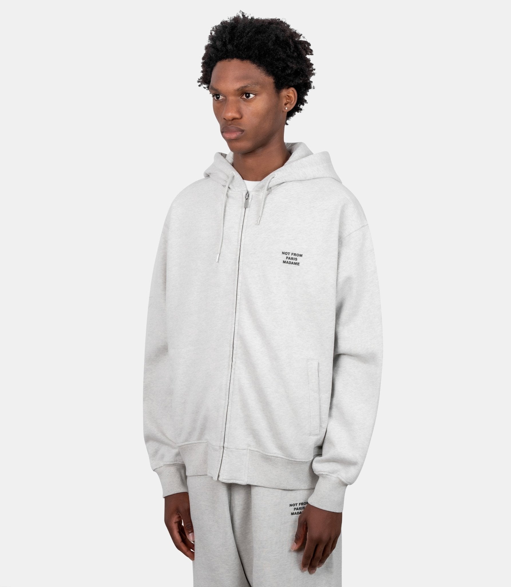 Hoodie zippé slogan-PERM-HO207-CO312-GY-XS-Drôle de monsieur