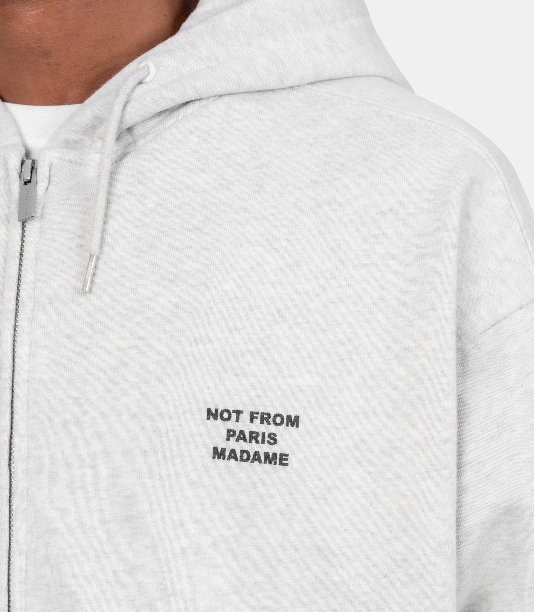 Hoodie zippé slogan-PERM-HO207-CO312-GY-XS-Drôle de monsieur