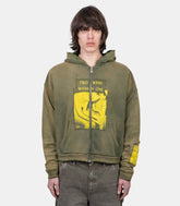 Hoodie zippé two wars within one assemblage - 020-495-M - Enfants riches déprimés