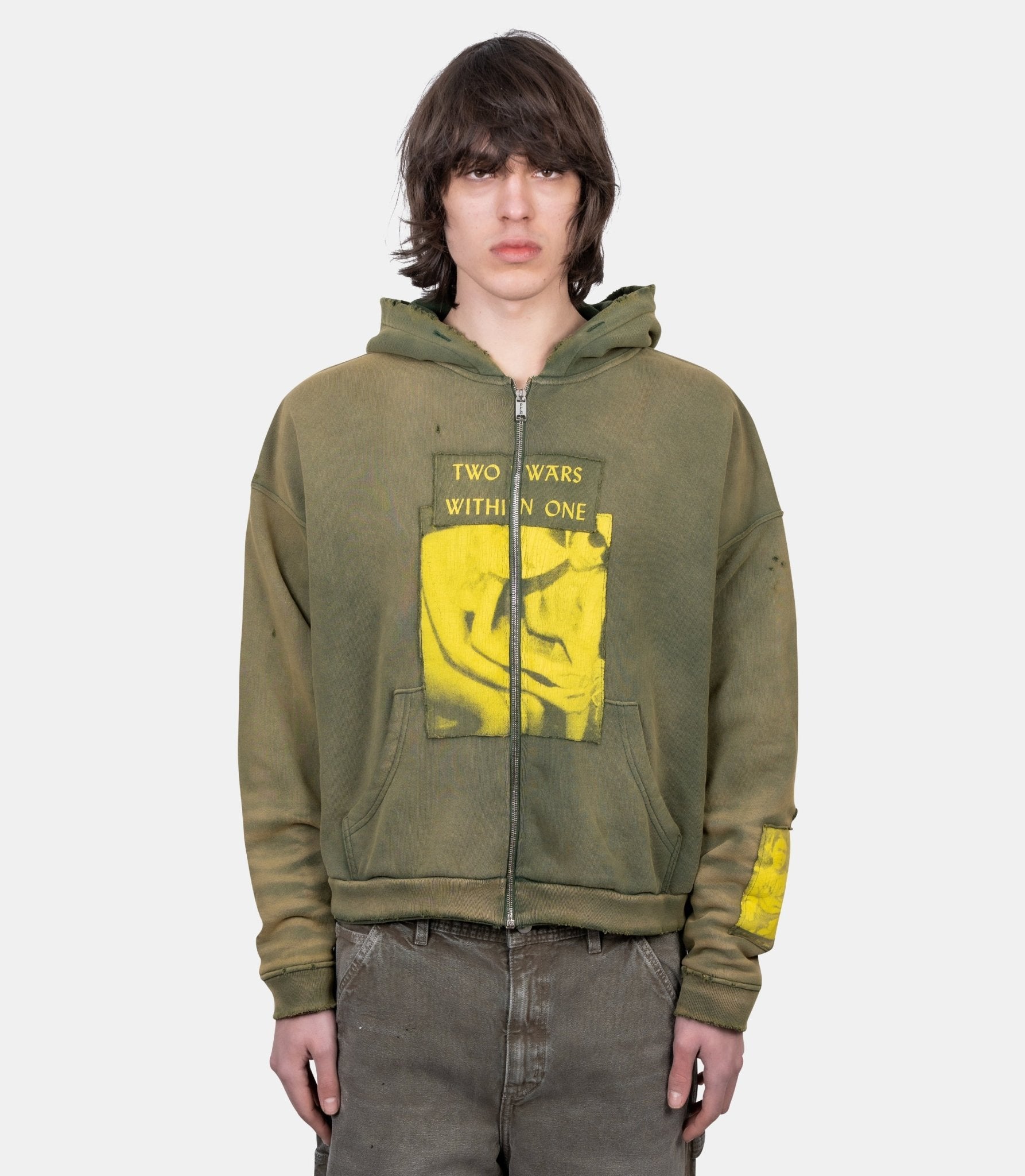 Hoodie zippé two wars within one assemblage - 020-495-M - Enfants riches déprimés