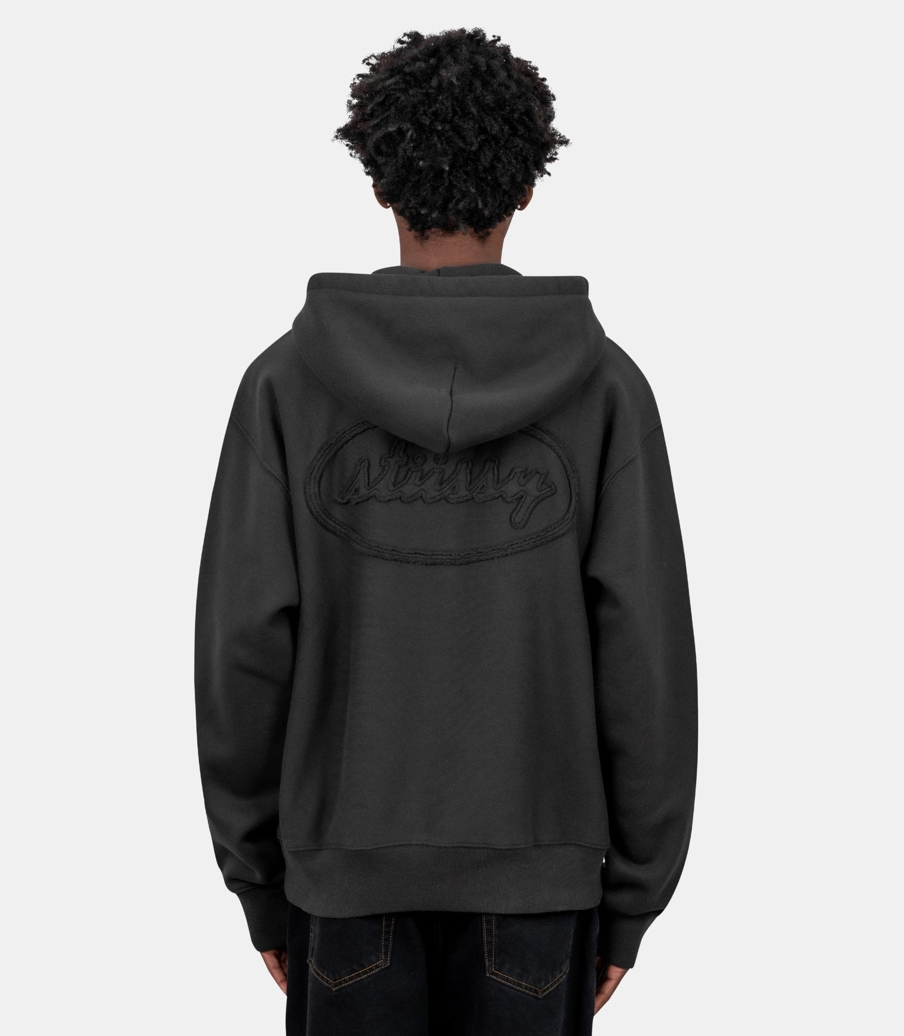 Hoodie zippée cursive applique-118617-0001-S-Stüssy