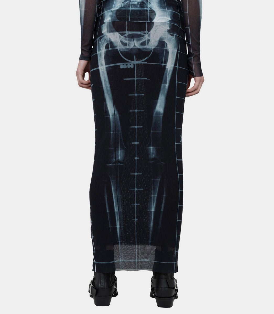 Jupe longue mesh print "squeletor"25/33 - F - JU144 - T580 - 005956 - XSJean paul gaultier