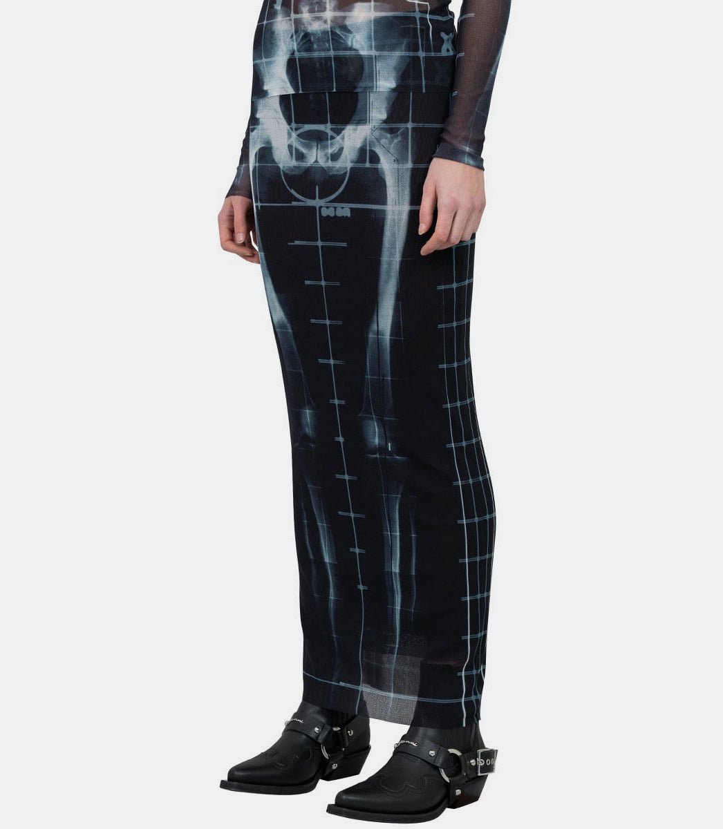 Jupe longue mesh print "squeletor"25/33 - F - JU144 - T580 - 005956 - XSJean paul gaultier