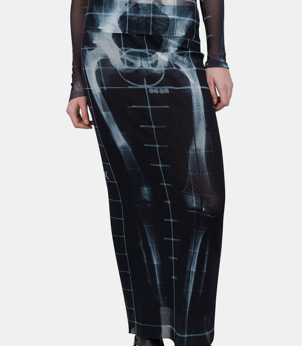 Jupe longue mesh print "squeletor"25/33 - F - JU144 - T580 - 005956 - XSJean paul gaultier