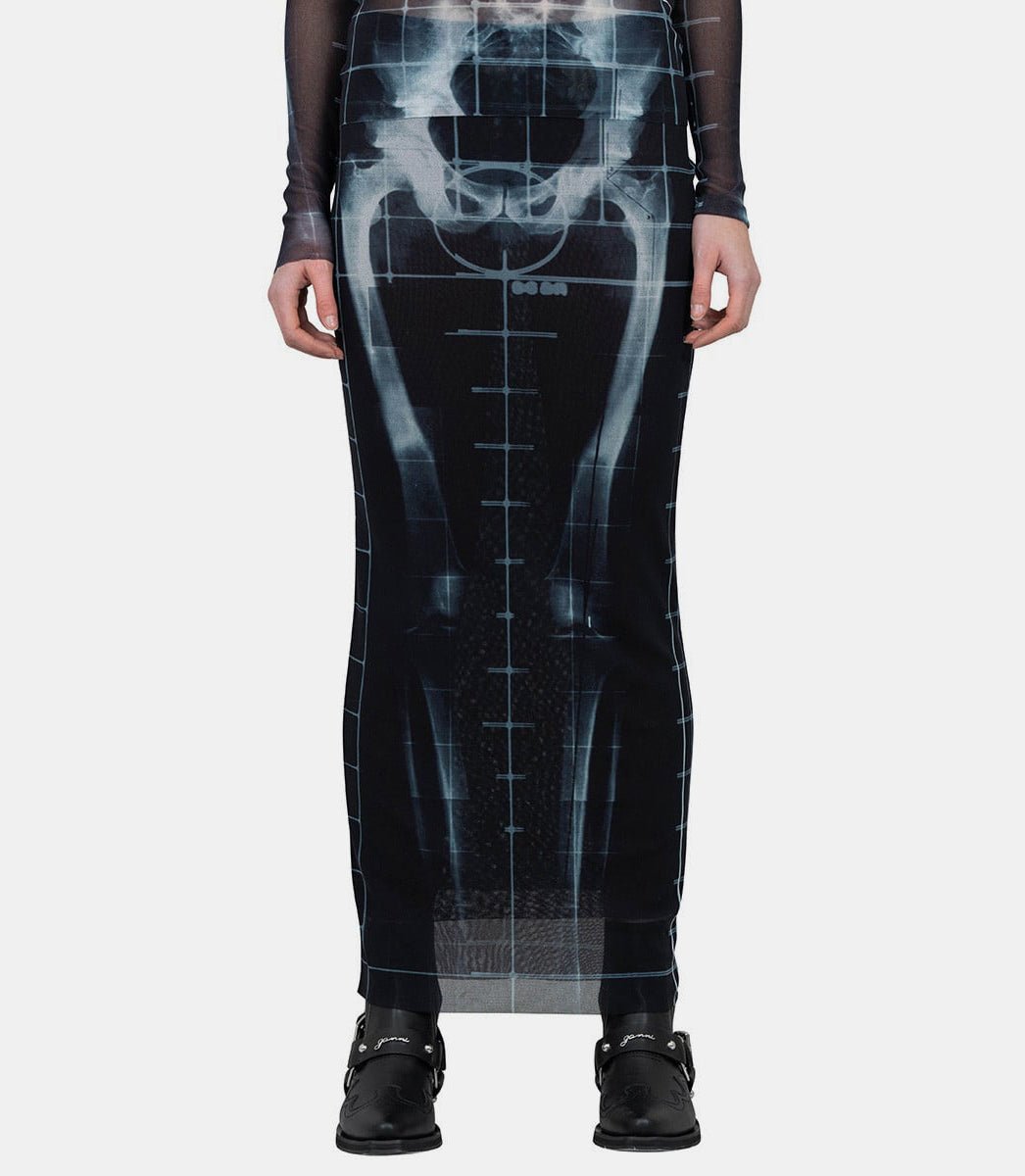Jupe longue mesh print "squeletor"25/33 - F - JU144 - T580 - 005956 - XSJean paul gaultier