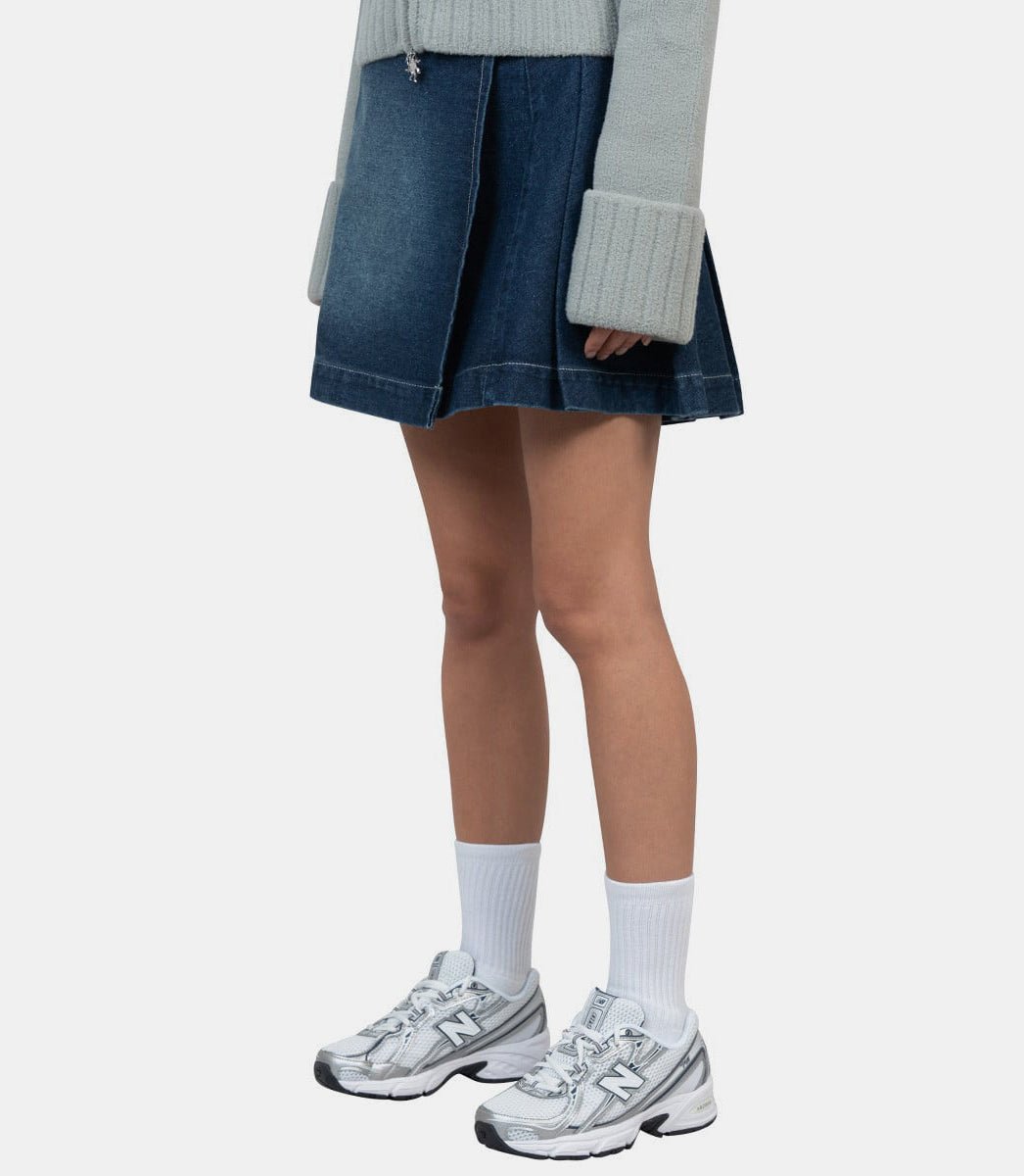 Jupe plissée denimVOL2442 - BLEU - FW24 - 6House of sunny