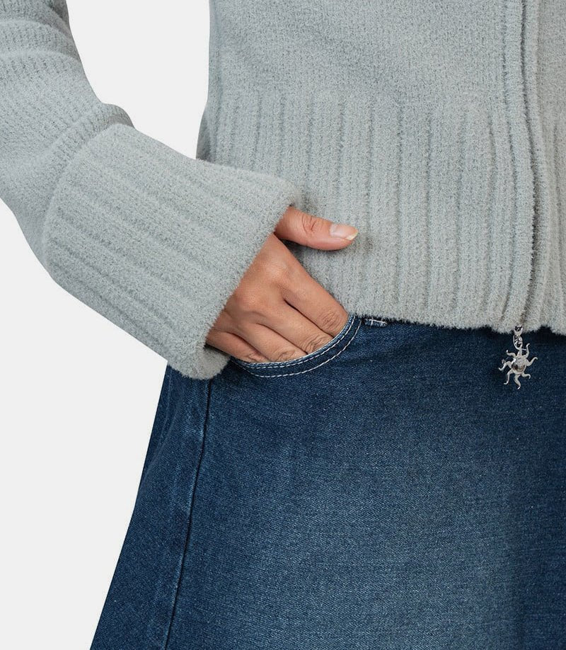 Jupe plissée denimVOL2442 - BLEU - FW24 - 6House of sunny