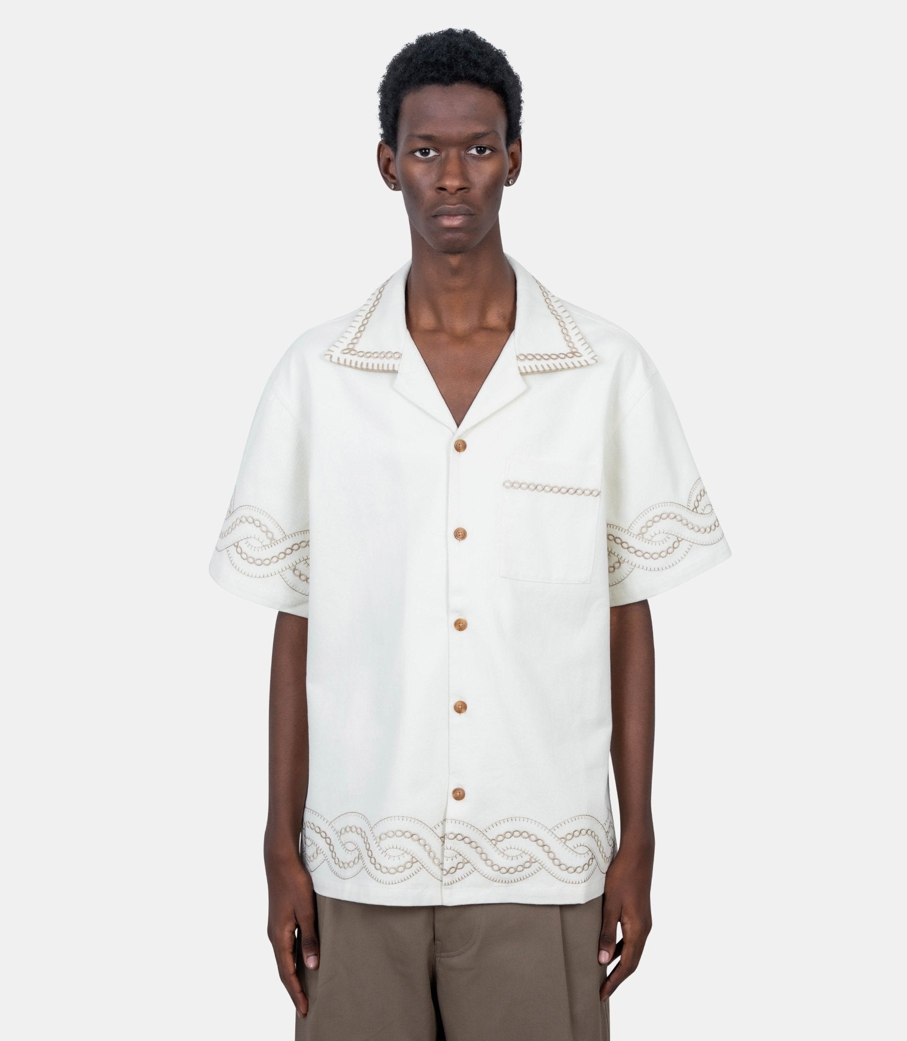 La chemise brodée tresses - H - SH227 - CO215 - CM - S - Drôle de monsieur