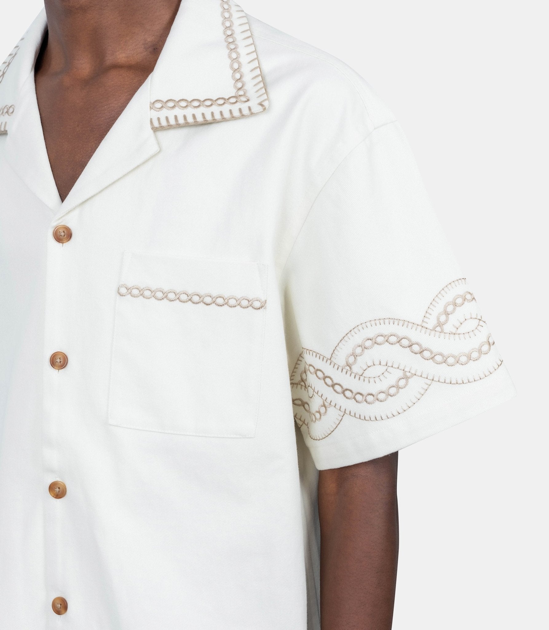 La chemise brodée tresses - H - SH227 - CO215 - CM - S - Drôle de monsieur