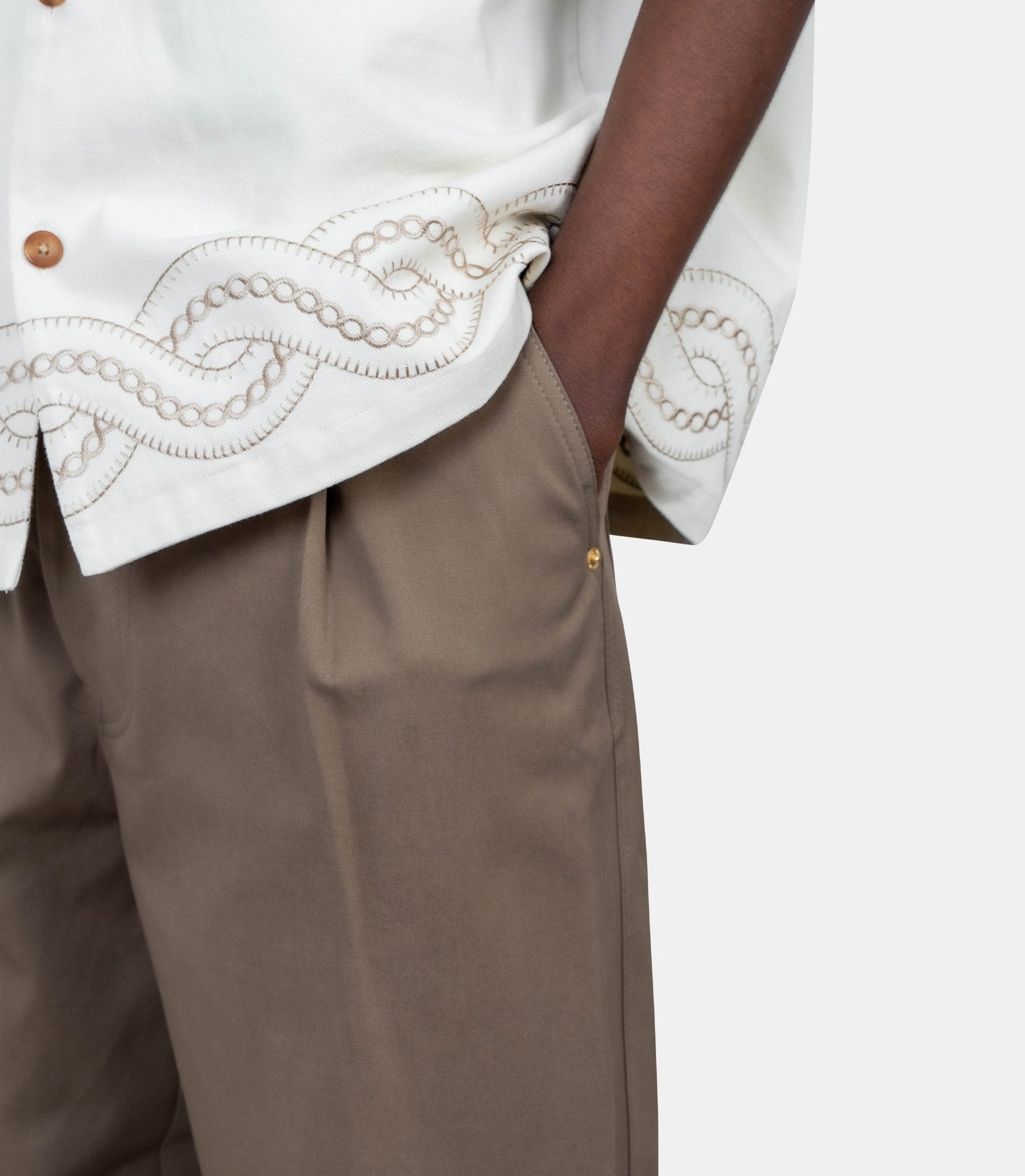 Le pantalon cropped twill - H - BP155 - CO214 - TA - XS - Drôle de monsieur