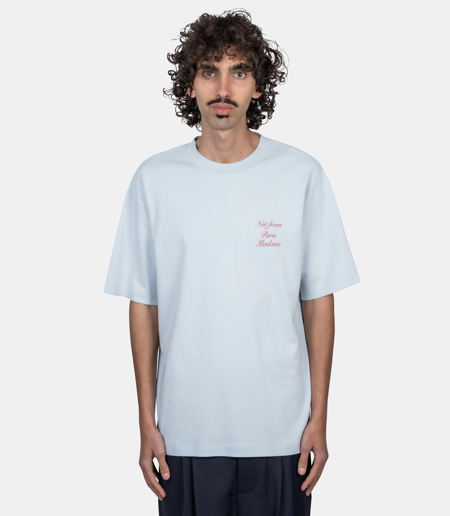 Le t-shirt slogan calligraphy - K-TS209-CO002-LBE-XXS - Drôle de monsieur