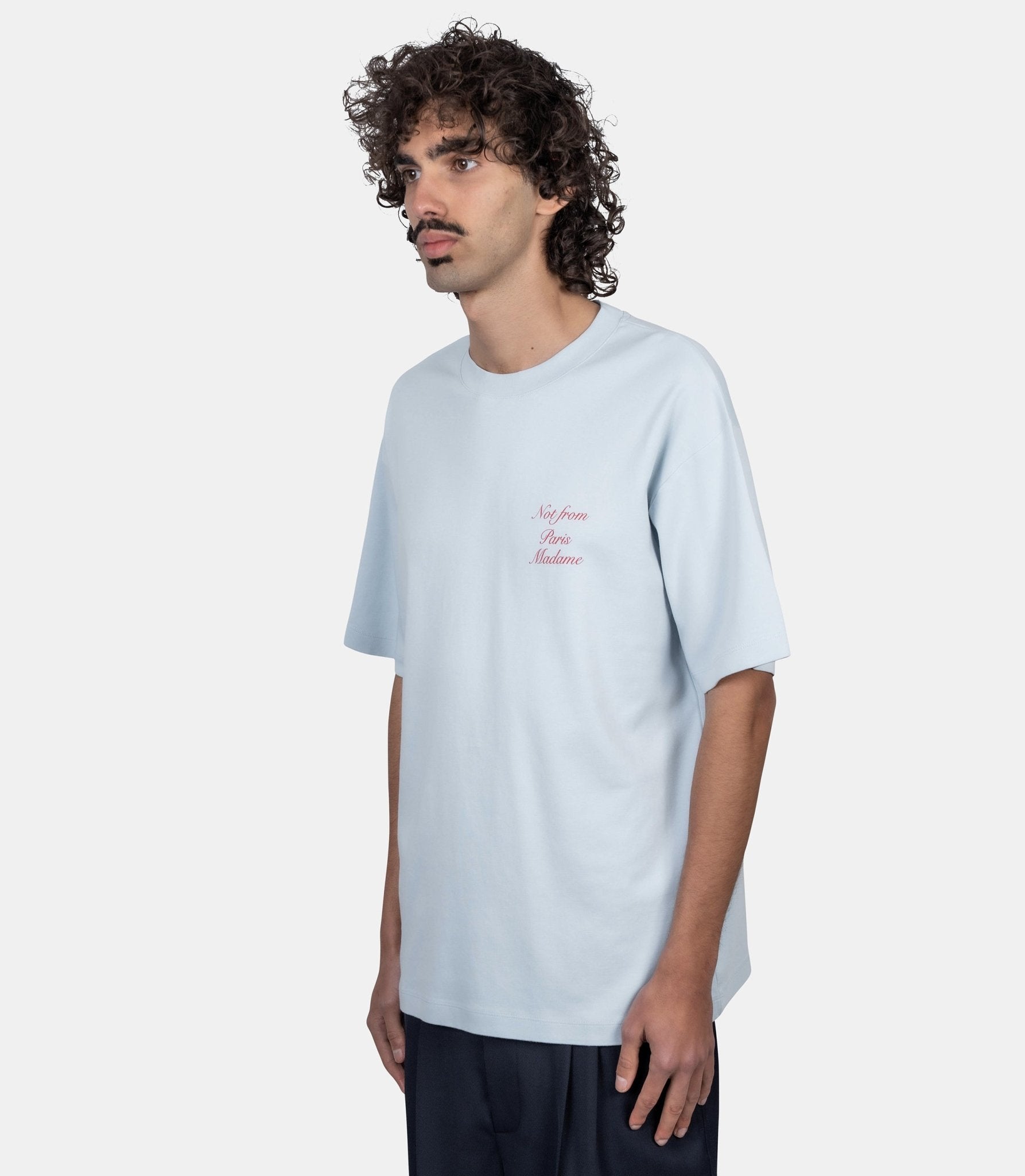 Le t-shirt slogan calligraphy - K-TS209-CO002-LBE-XXS - Drôle de monsieur