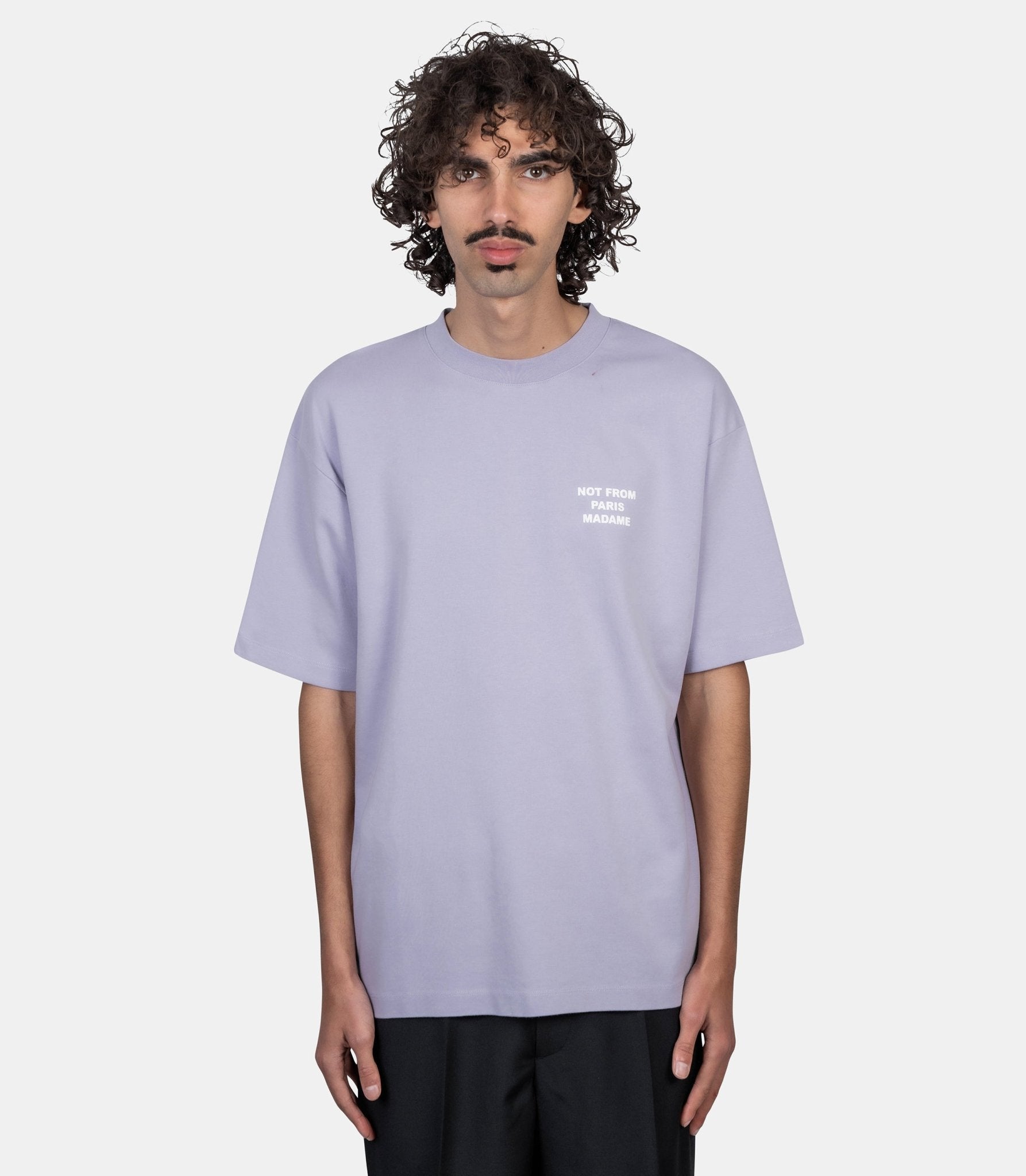 Le t-shirt slogan - K-TS203-CO002-LAV-XXS - Drôle de monsieur