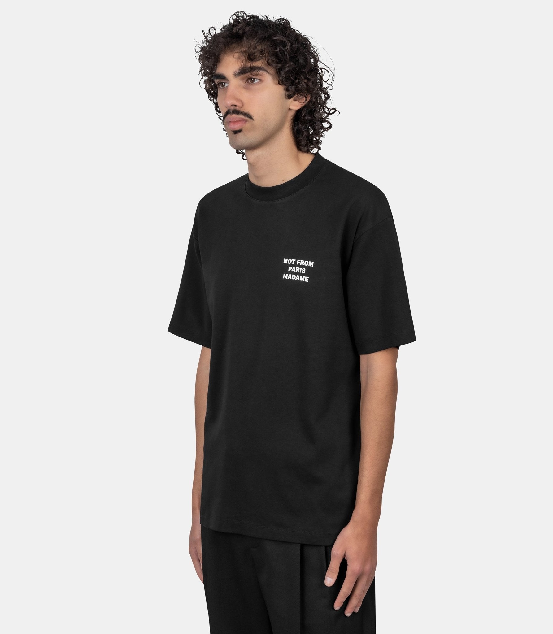 Le t-shirt slogan - PERM-TS203-CO002-BL-XS - Drôle de monsieur