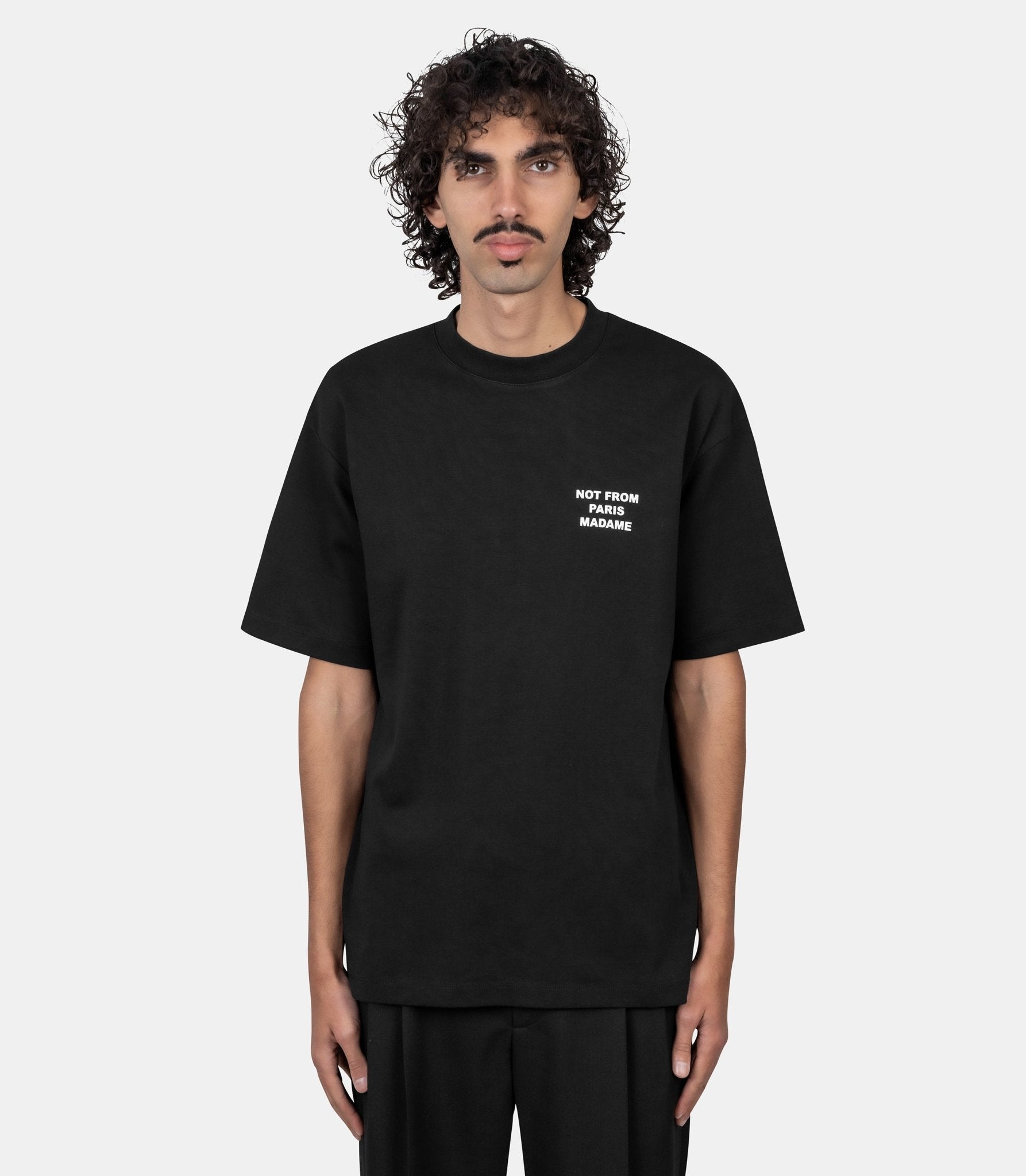 Le t-shirt slogan - PERM-TS203-CO002-BL-XS - Drôle de monsieur