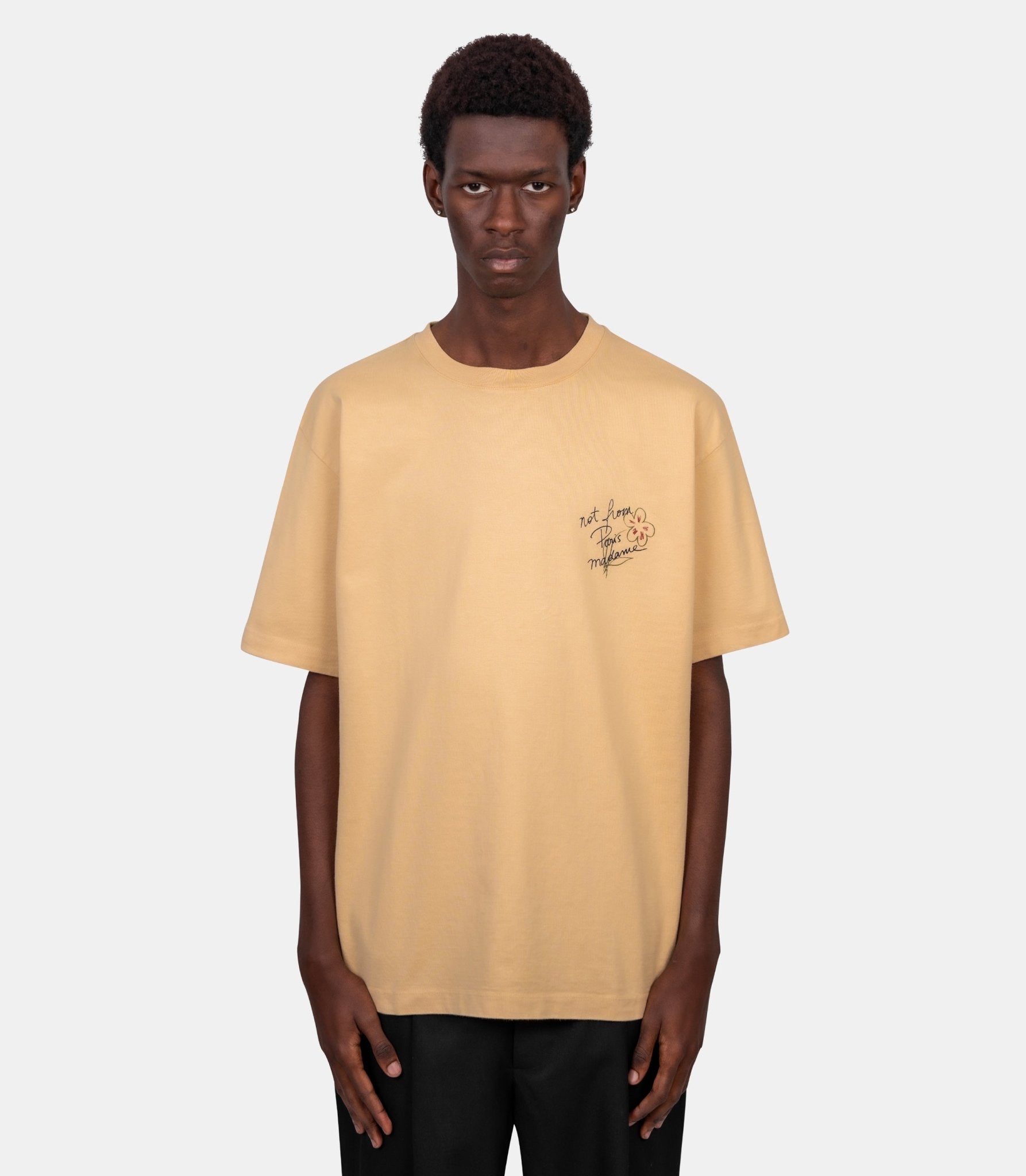 Le t-shirt slogan esquisse - L-TS188-CO248-OC-XS - Drôle de monsieur