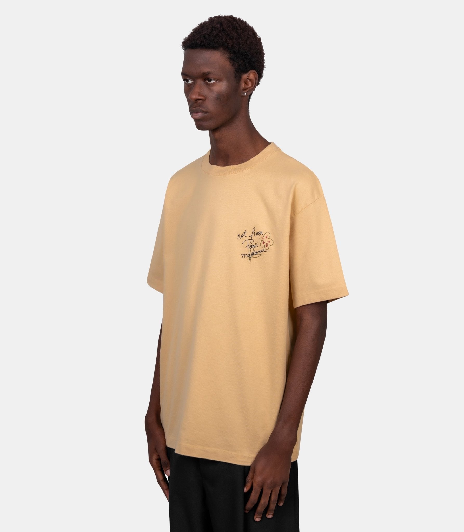 Le t-shirt slogan esquisse - L-TS188-CO248-OC-XS - Drôle de monsieur