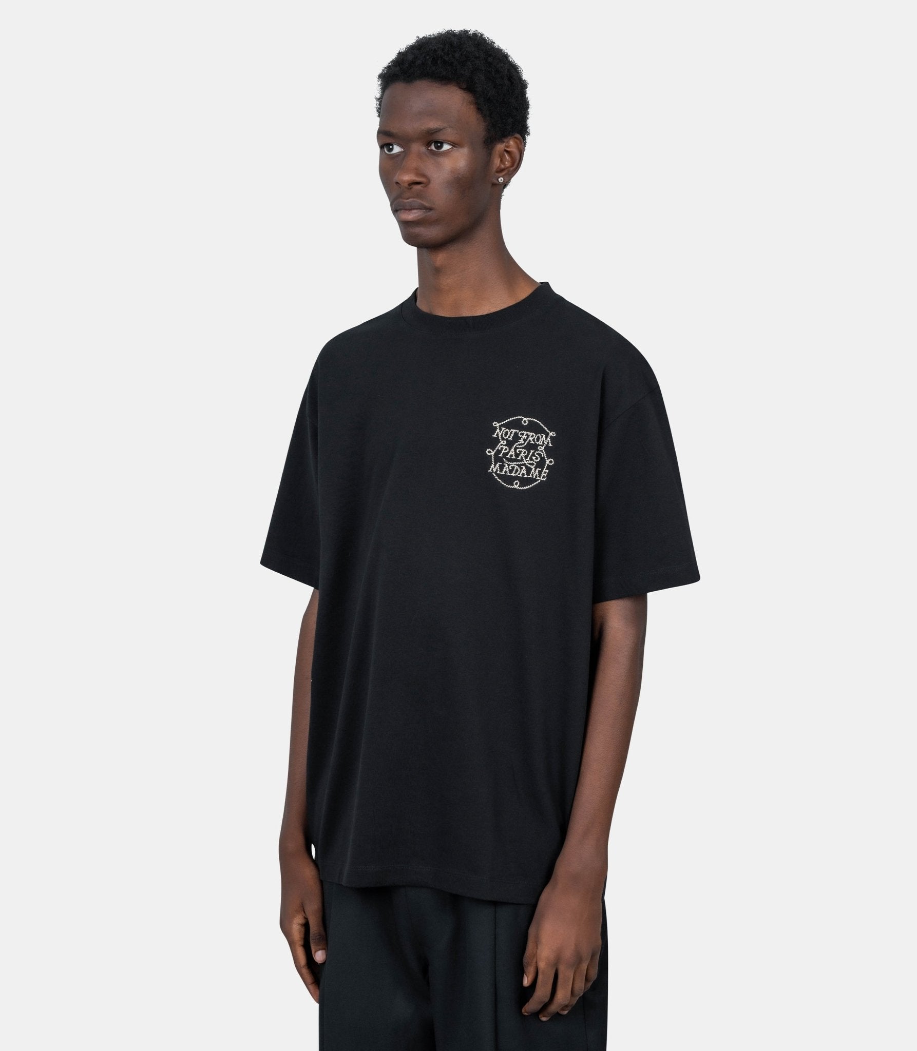 Le t-shirt slogan tresses - H - TS259 - CO134 - BL - XS - Drôle de monsieur