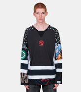 Longsleeve graphique hockey - MTT095AUJER0003-UJER0003-XS - Marine serre