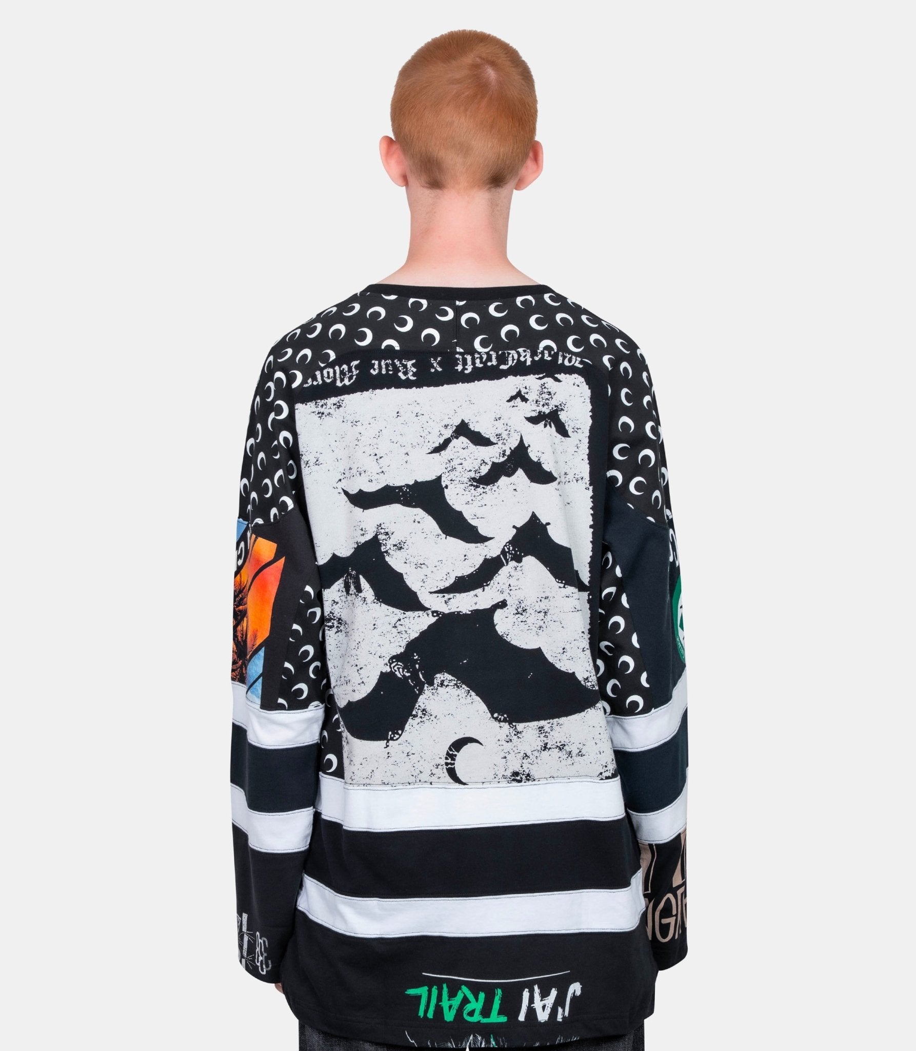 Longsleeve graphique hockey - MTT095AUJER0003-UJER0003-XS - Marine serre