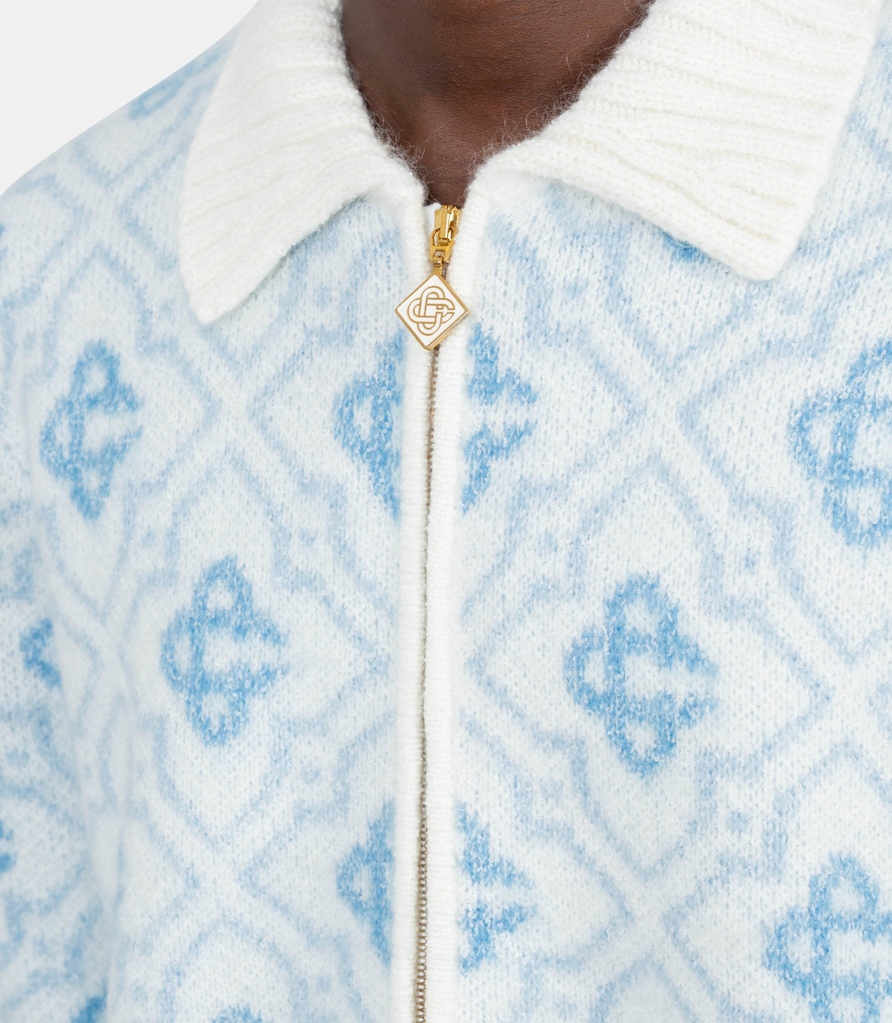 Maille zippée monogramme - MPF25 - KW - 1005 - 01 - S - Casablanca