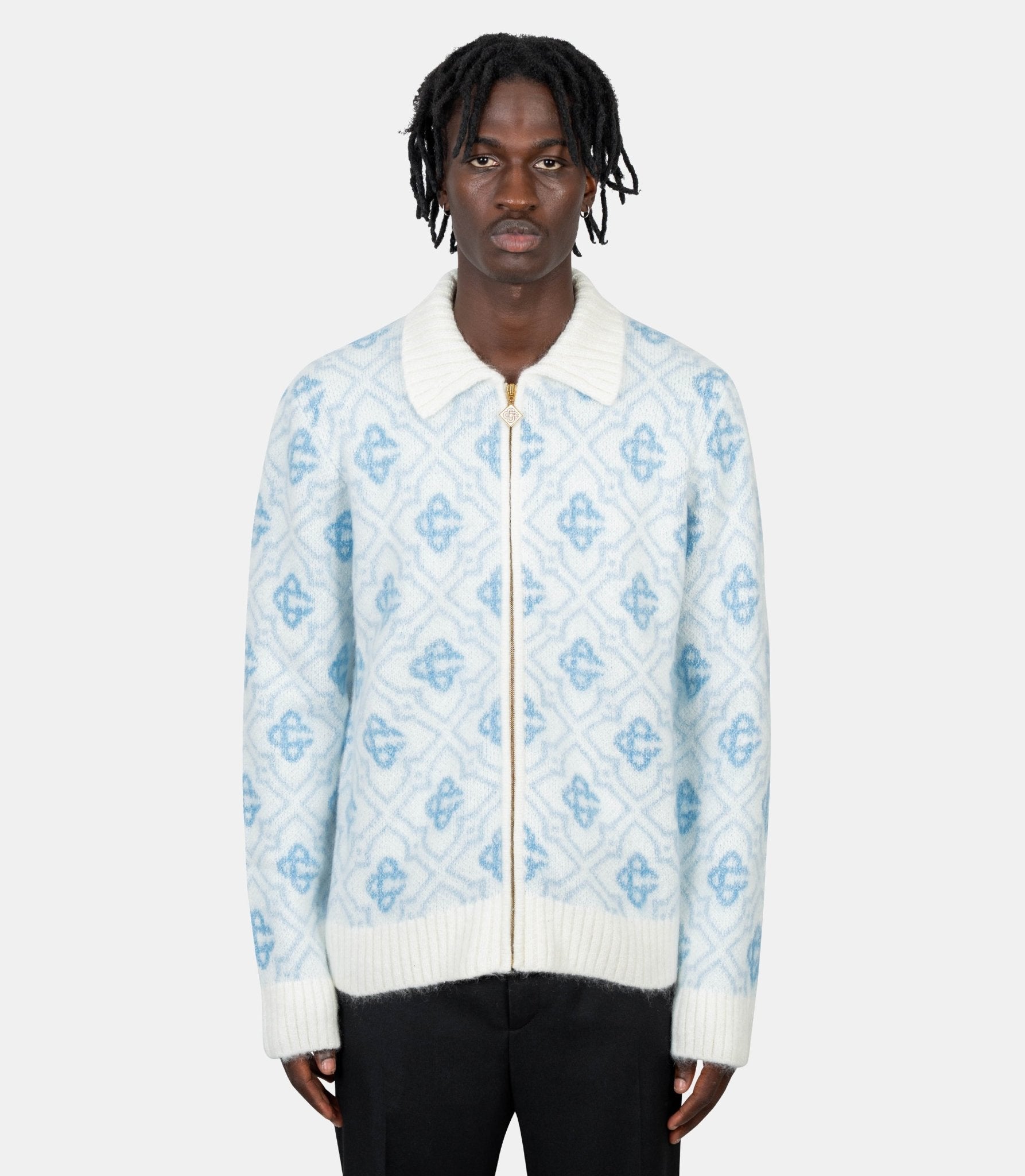 Maille zippée monogramme - MPF25 - KW - 1005 - 01 - S - Casablanca