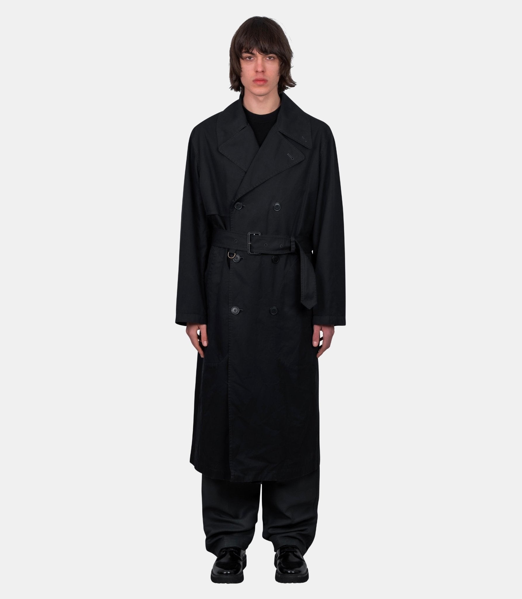 Manteau trench imperméable - CO1126-LF1441-BK999-44 - Lemaire