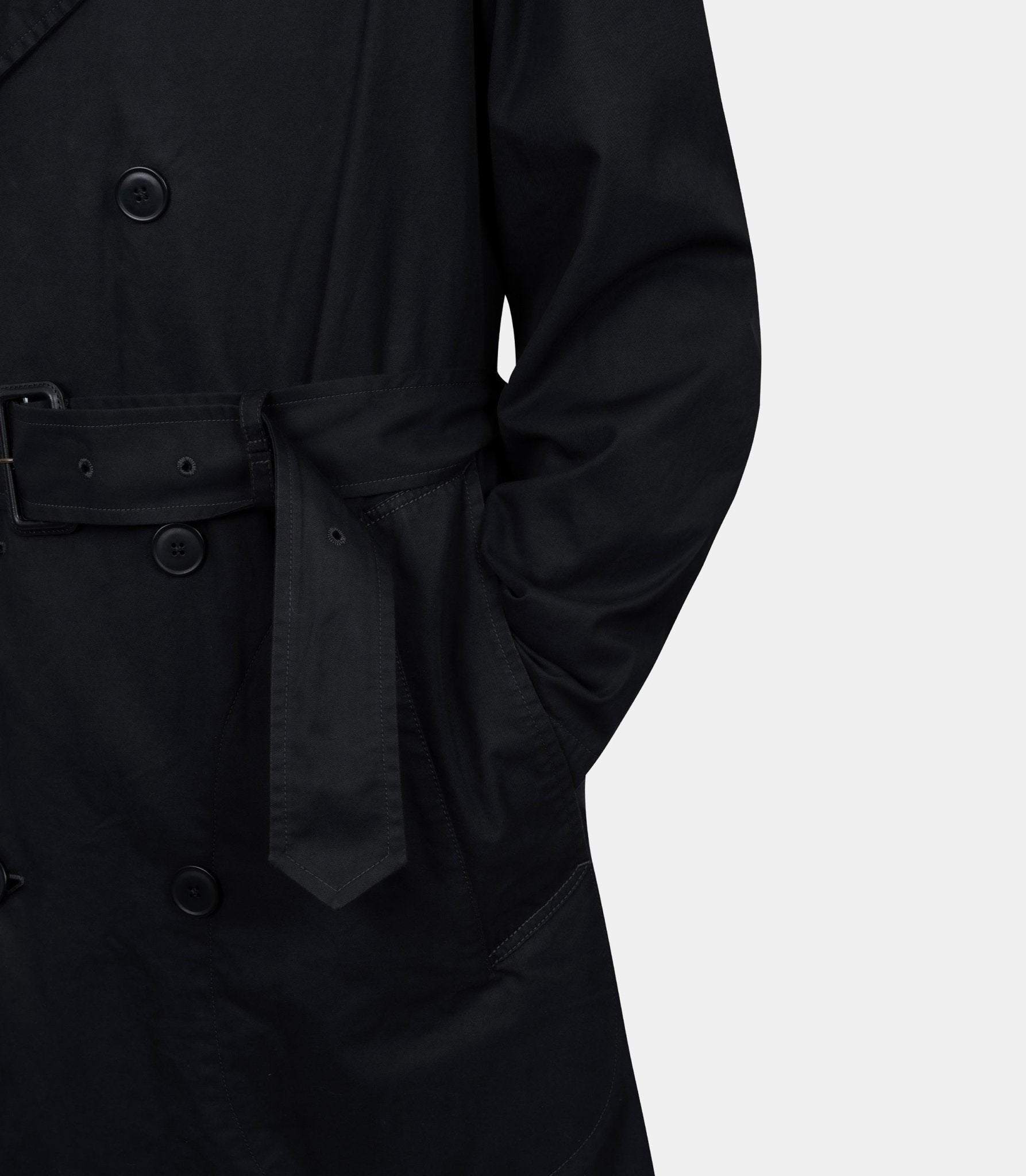 Manteau trench imperméable - CO1126-LF1441-BK999-44 - Lemaire