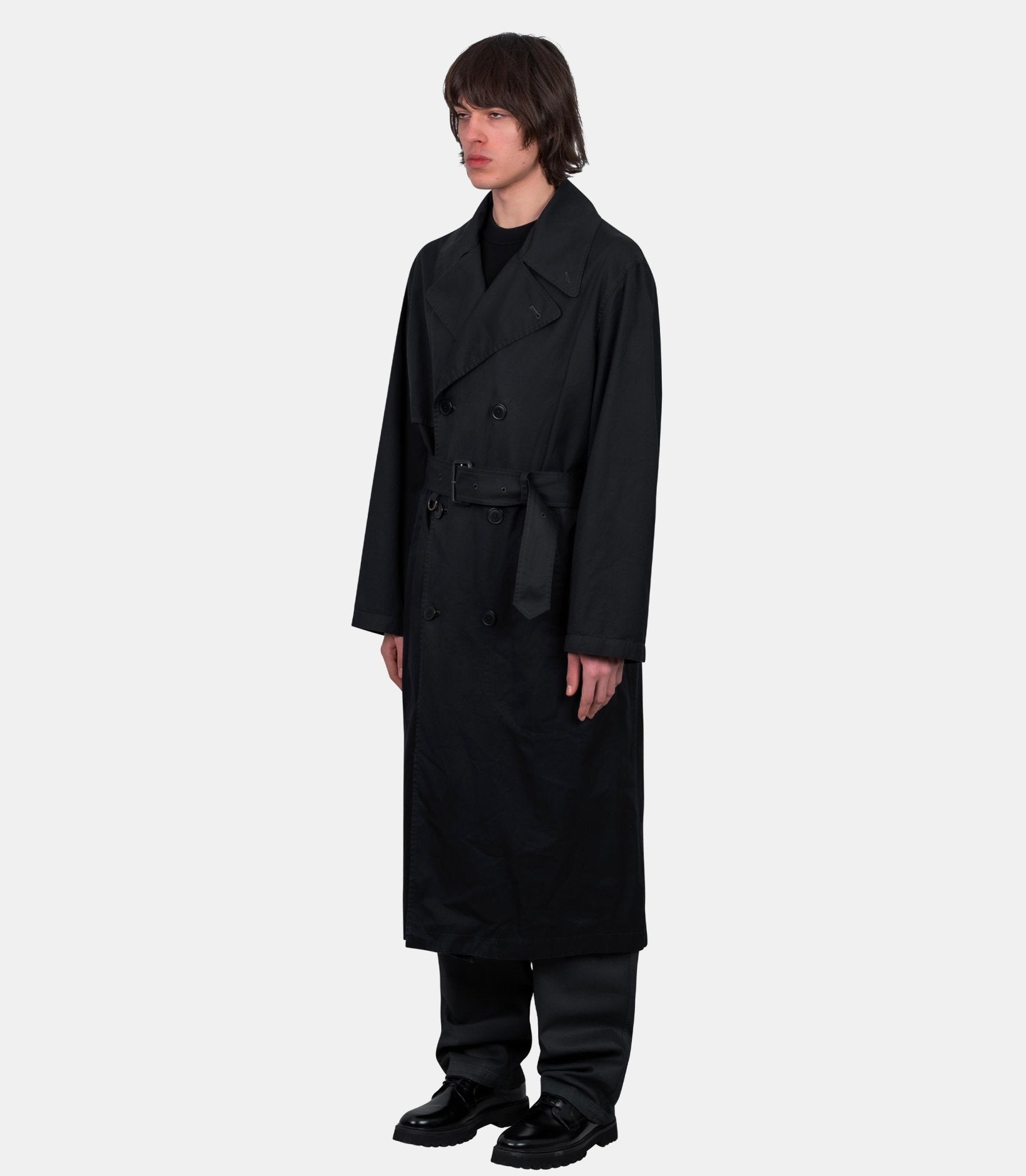 Manteau trench imperméable - CO1126-LF1441-BK999-44 - Lemaire