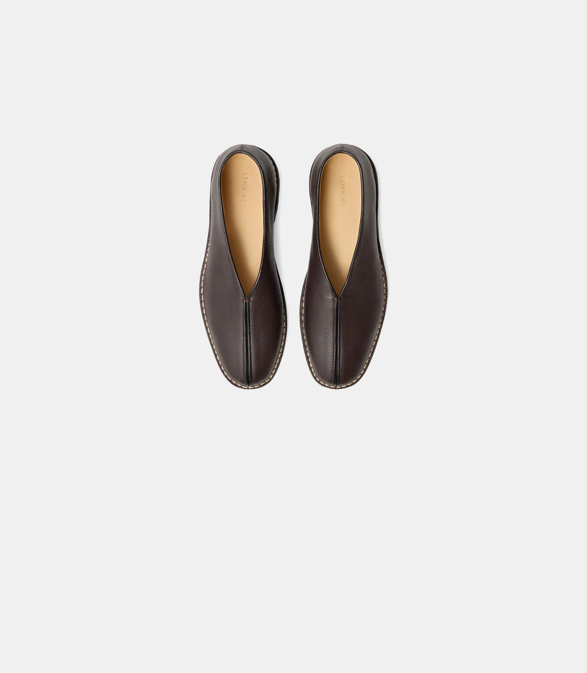 Mocassins piped en cuir grainé-FO0292-LL205-BR449-41-Lemaire