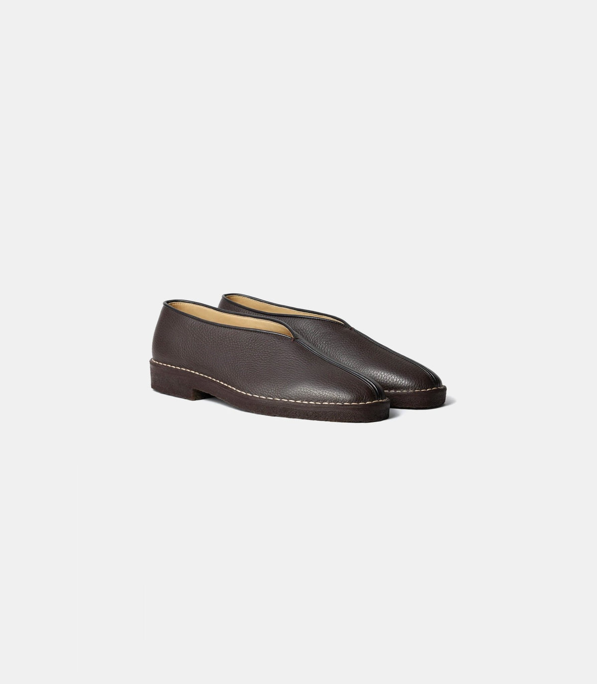 Mocassins piped en cuir grainé-FO0292-LL205-BR449-41-Lemaire