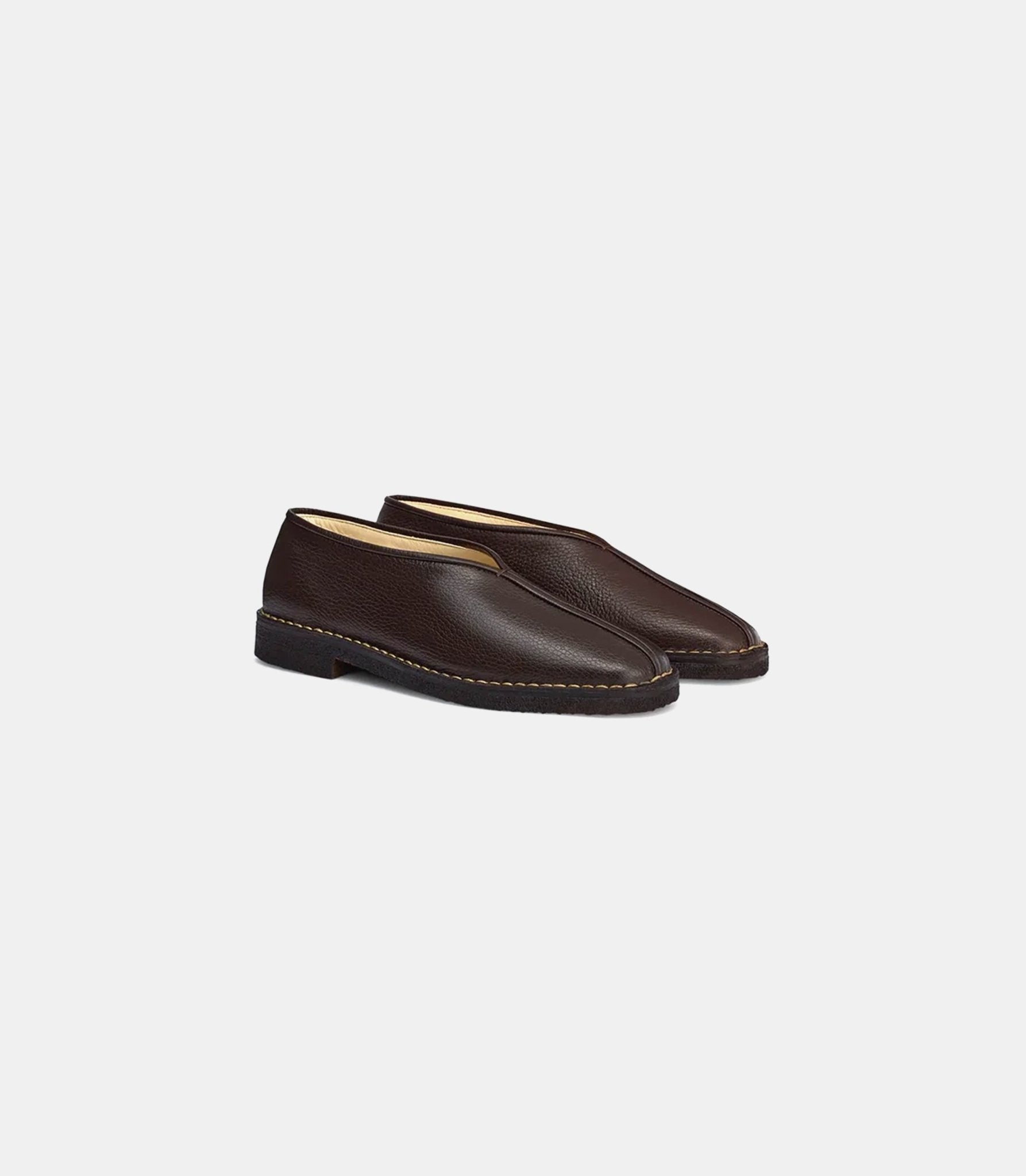 Mocassins piped en cuir grainé - FO0292-LL205-BR449-41 - Lemaire
