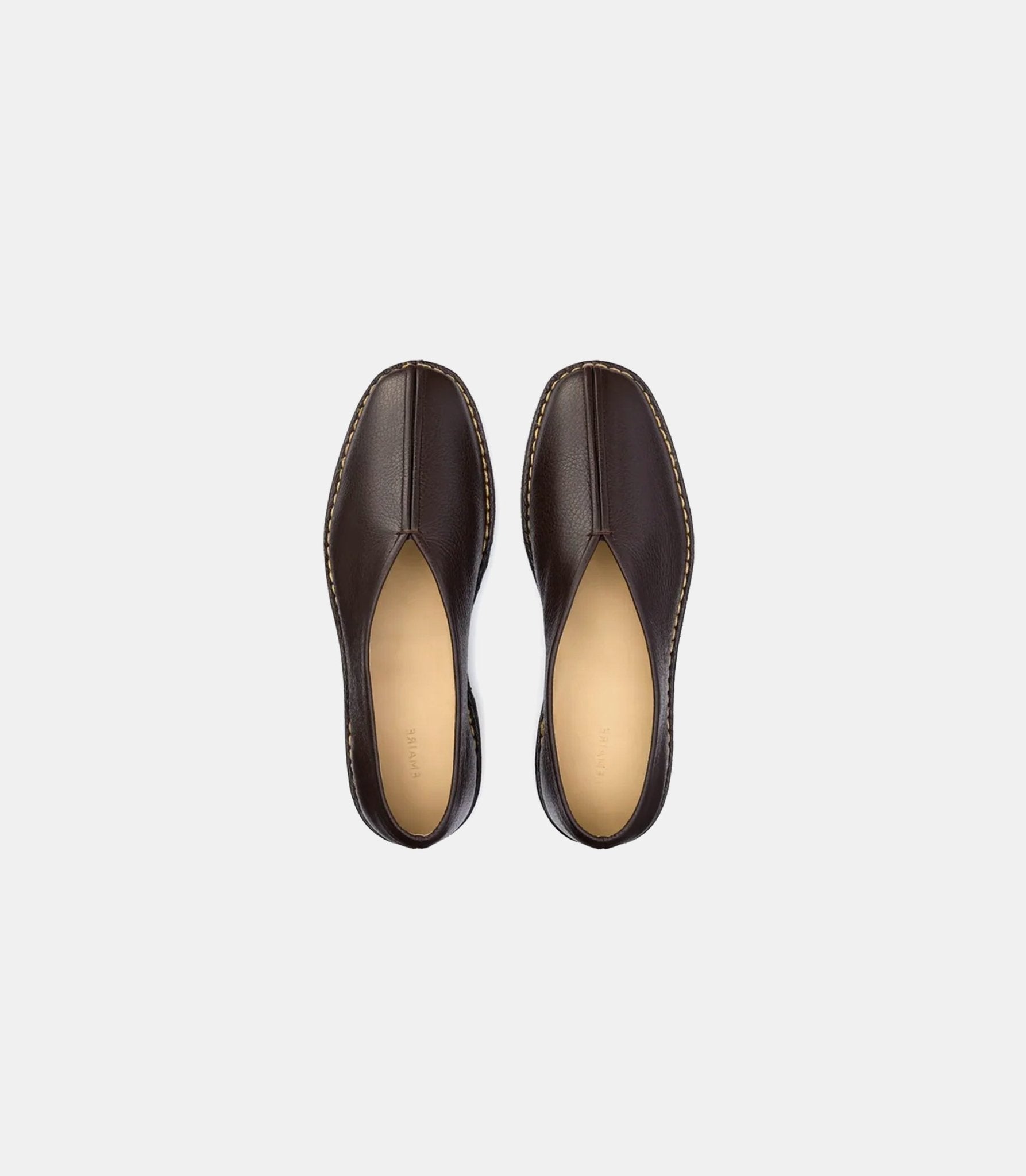 Mocassins piped en cuir grainé - FO0292-LL205-BR449-41 - Lemaire