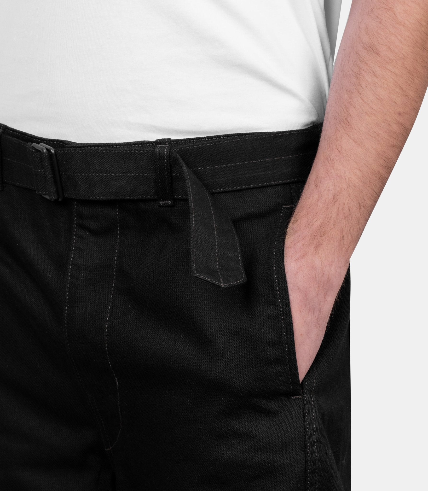 Pantalon à ceinture torsadé - PA326-LD1055-BK999-S - Lemaire