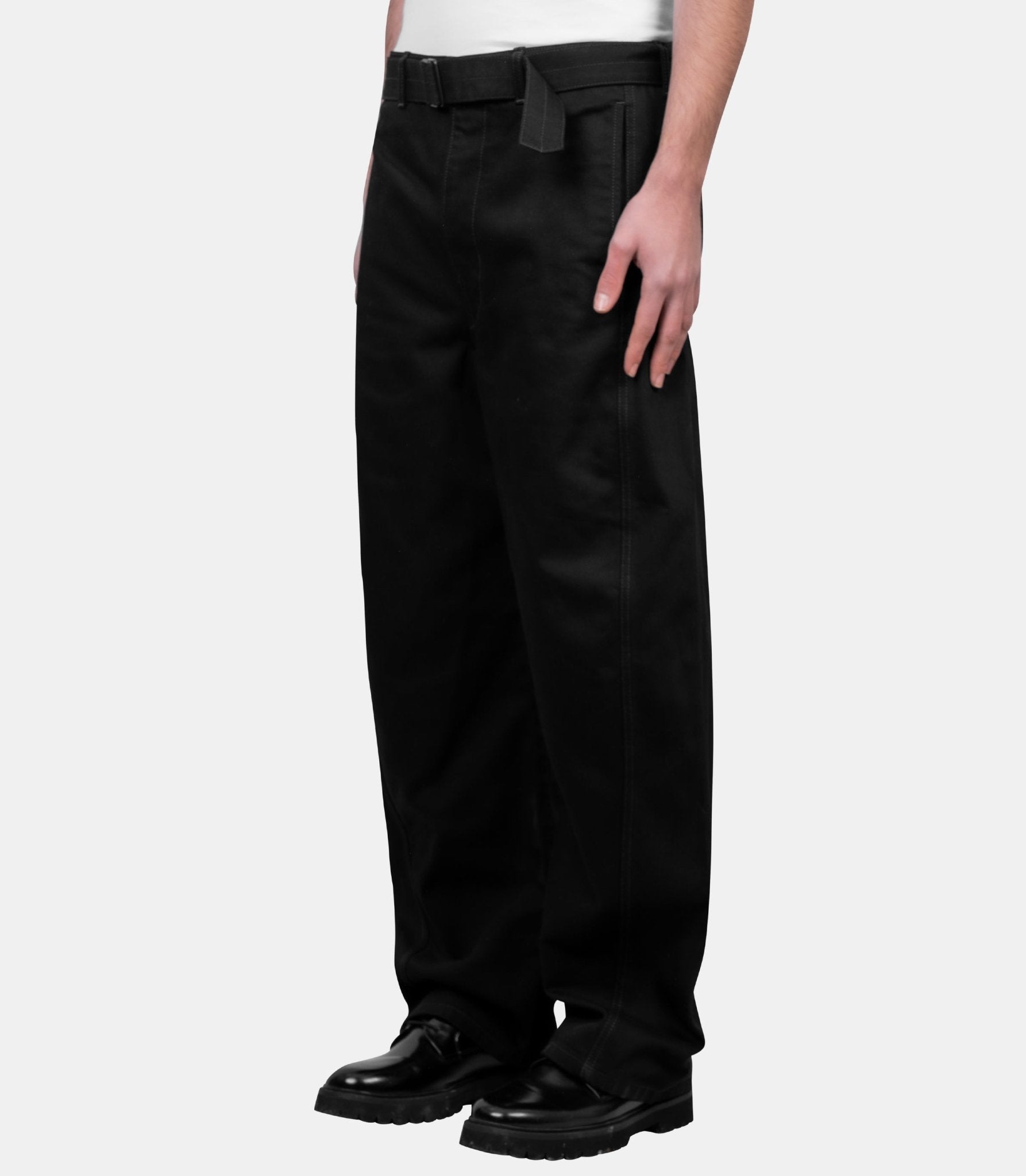 Pantalon à ceinture torsadé - PA326-LD1055-BK999-S - Lemaire