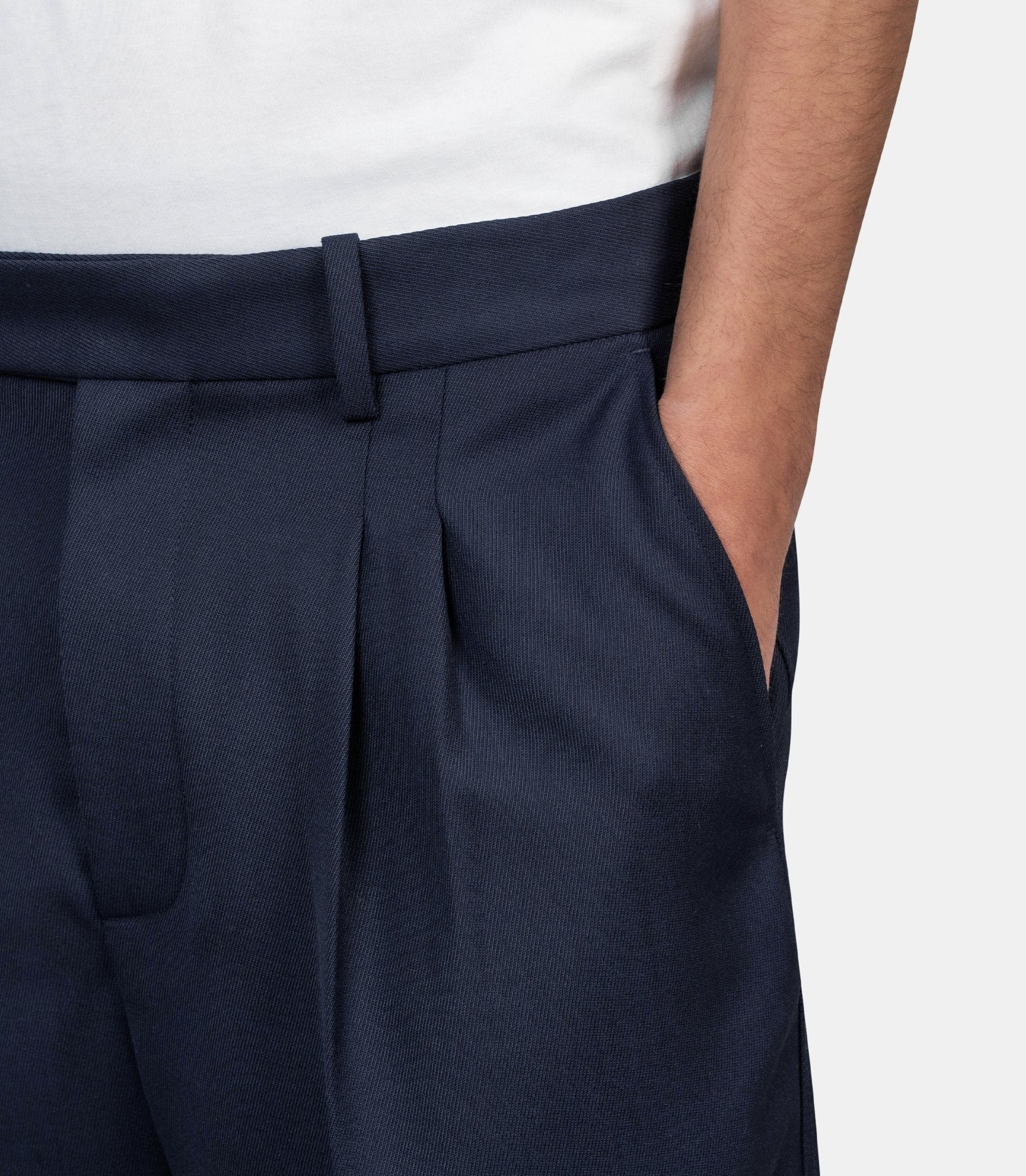 Pantalon à plis cropped laine - BP192-PL144-NY -XS - Drôle de monsieur