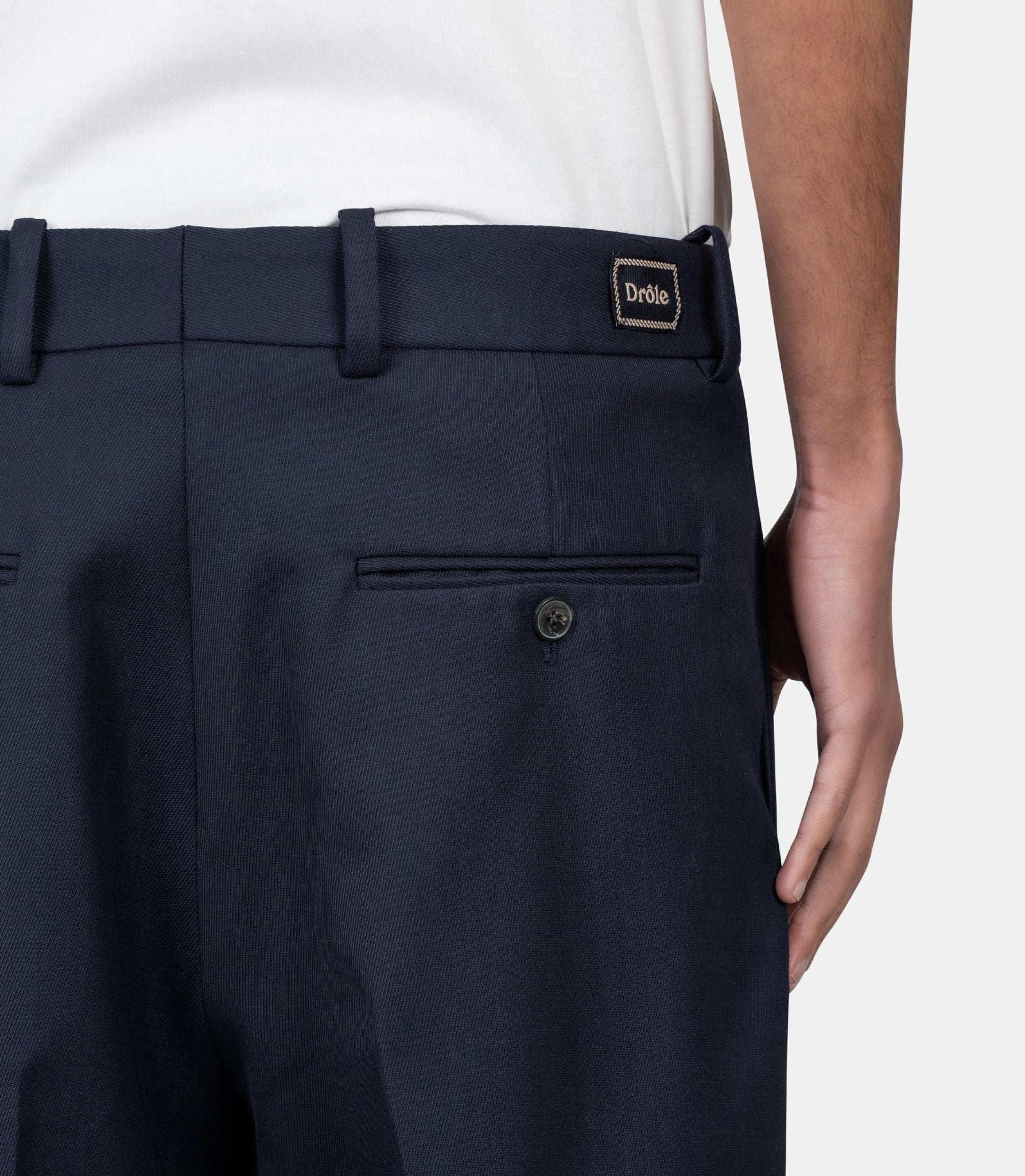 Pantalon à plis cropped laine - BP192-PL144-NY -XS - Drôle de monsieur