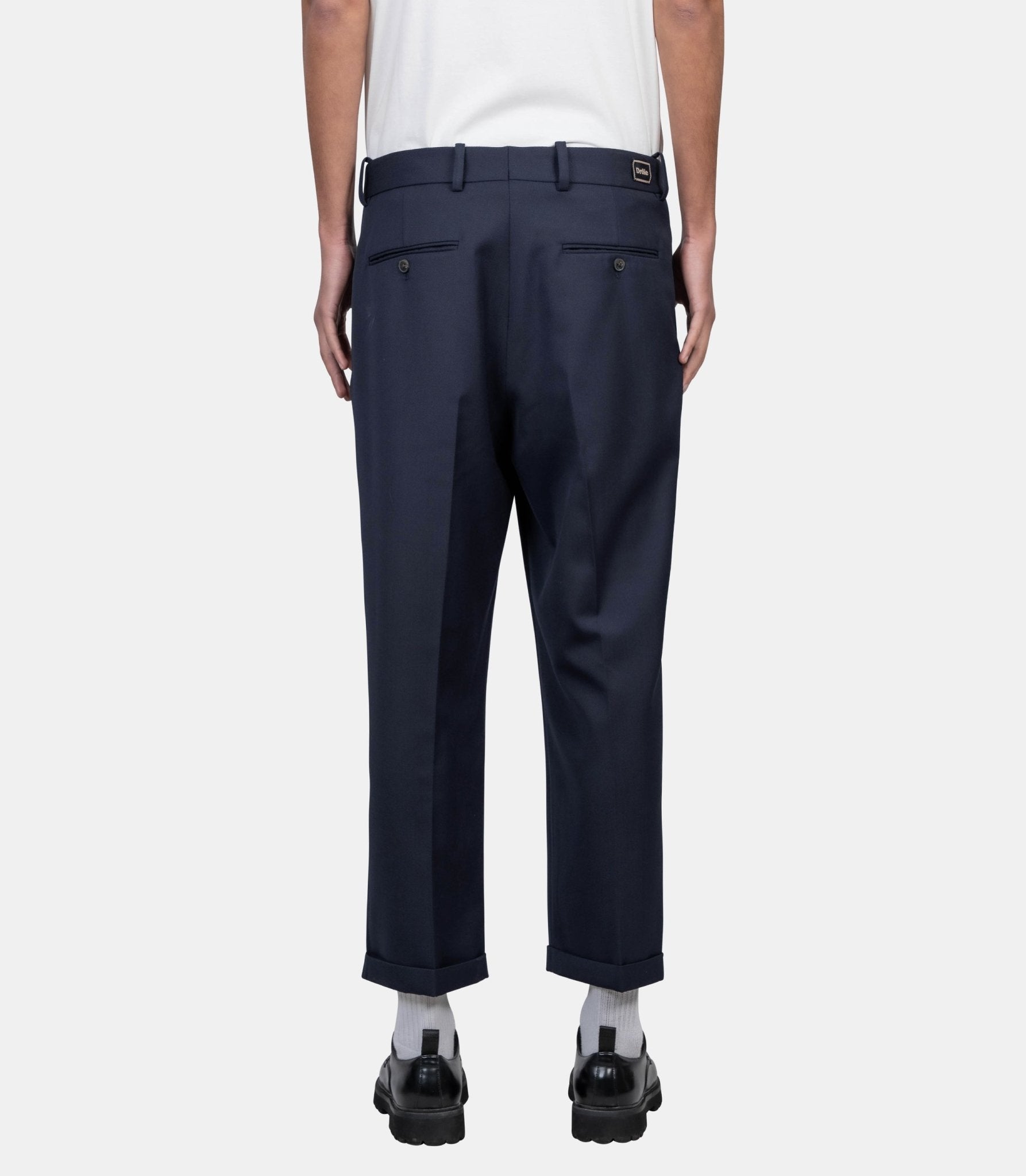Pantalon à plis cropped laine - BP192-PL144-NY -XS - Drôle de monsieur